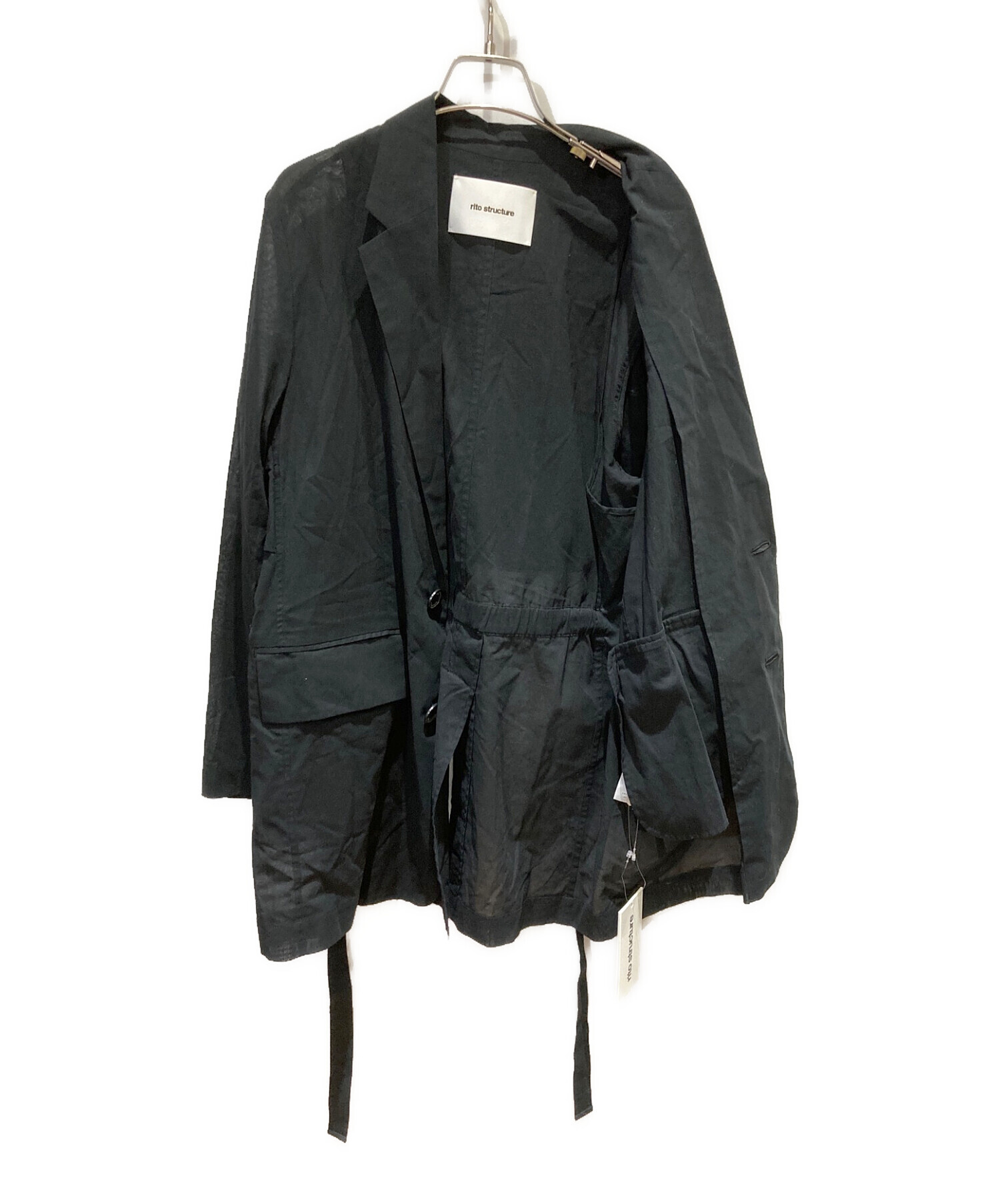 中古・古着通販】rito structure (リト ストラクチャー) See-through Cotton Jacket ブラック  サイズ:1｜ブランド・古着通販 トレファク公式【TREFAC FASHION】スマホサイト