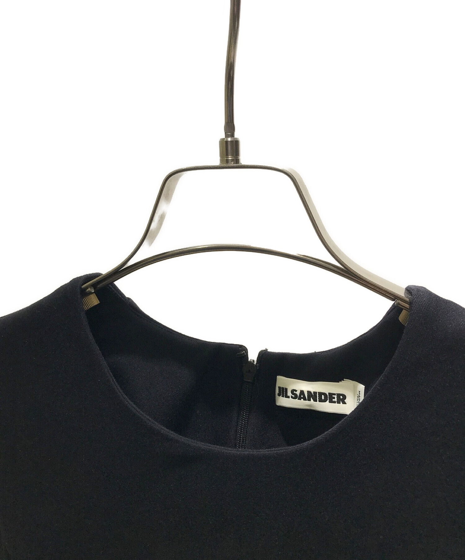 JIL SANDER (ジルサンダー) ノースリーブワンピース ネイビー サイズ:38