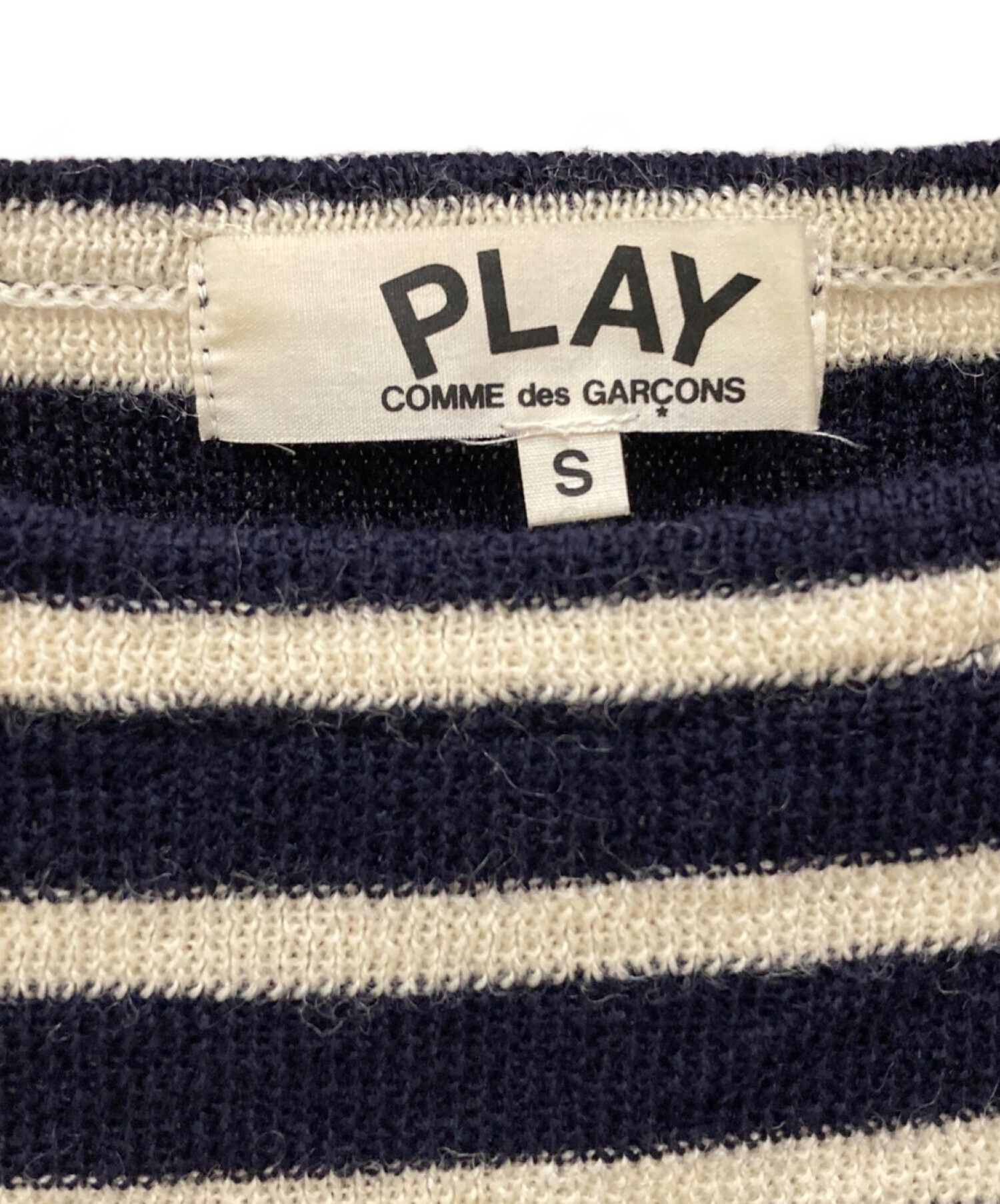 中古・古着通販】PLAY COMME des GARCONS (プレイ コムデギャルソン) ボーダーニット ネイビー サイズ:S｜ブランド・古着通販  トレファク公式【TREFAC FASHION】スマホサイト