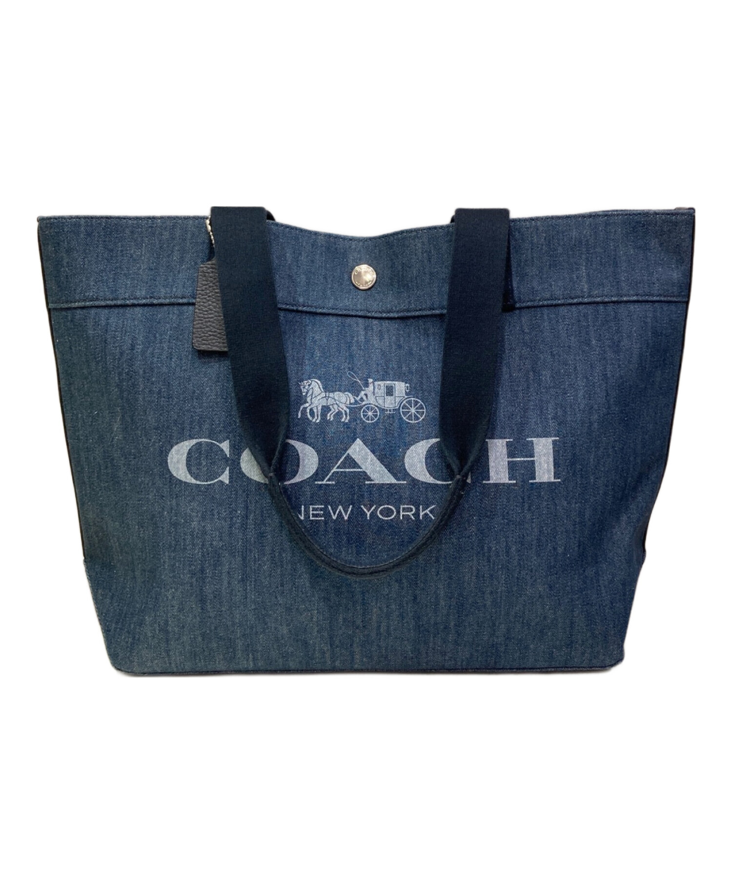 COACH (コーチ) デニムトートバッグ ネイビー