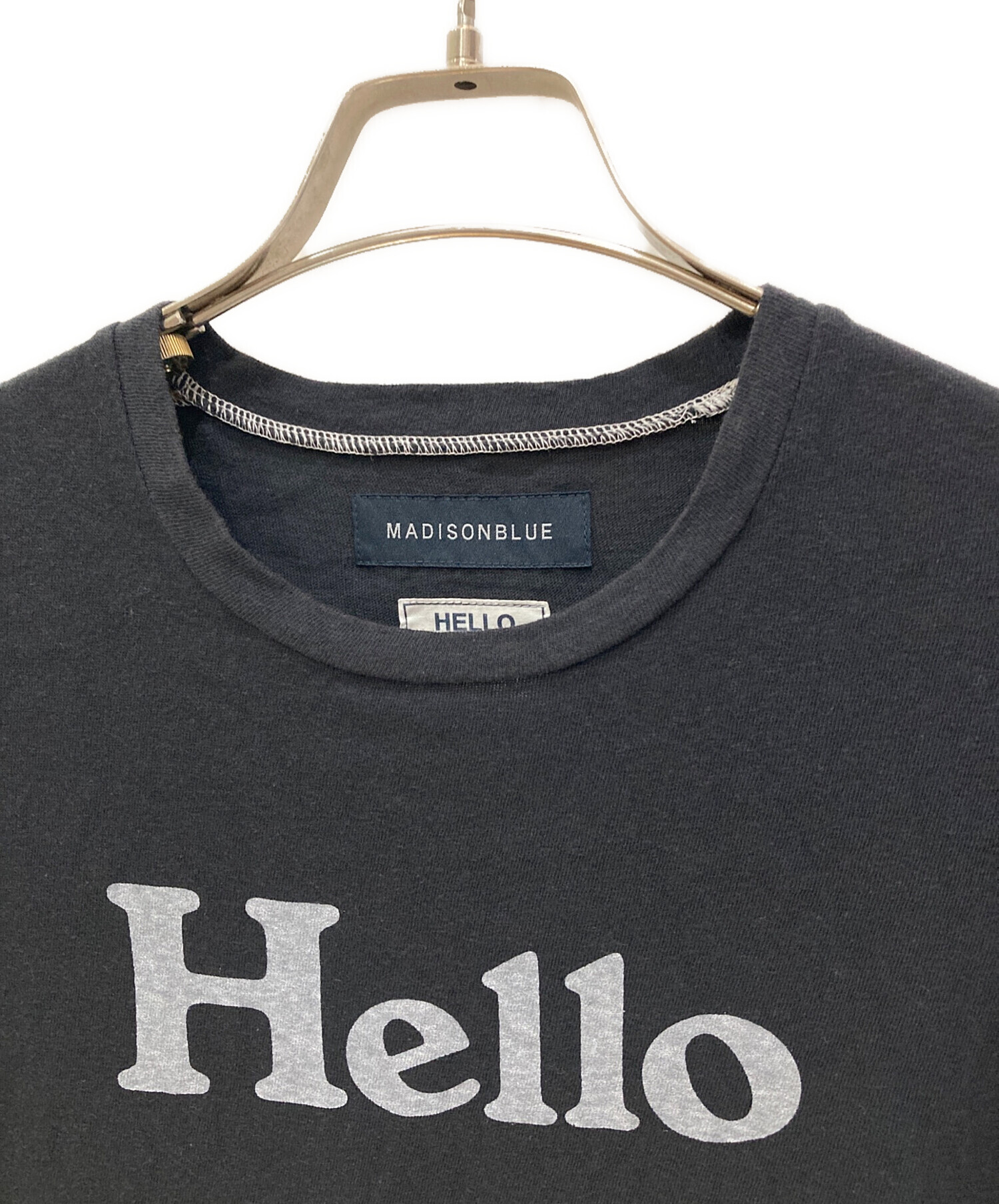 中古・古着通販】MADISON BLUE (マディソンブルー) HELLO CREW NECK TEE ネイビー サイズ:S｜ブランド・古着通販  トレファク公式【TREFAC FASHION】スマホサイト