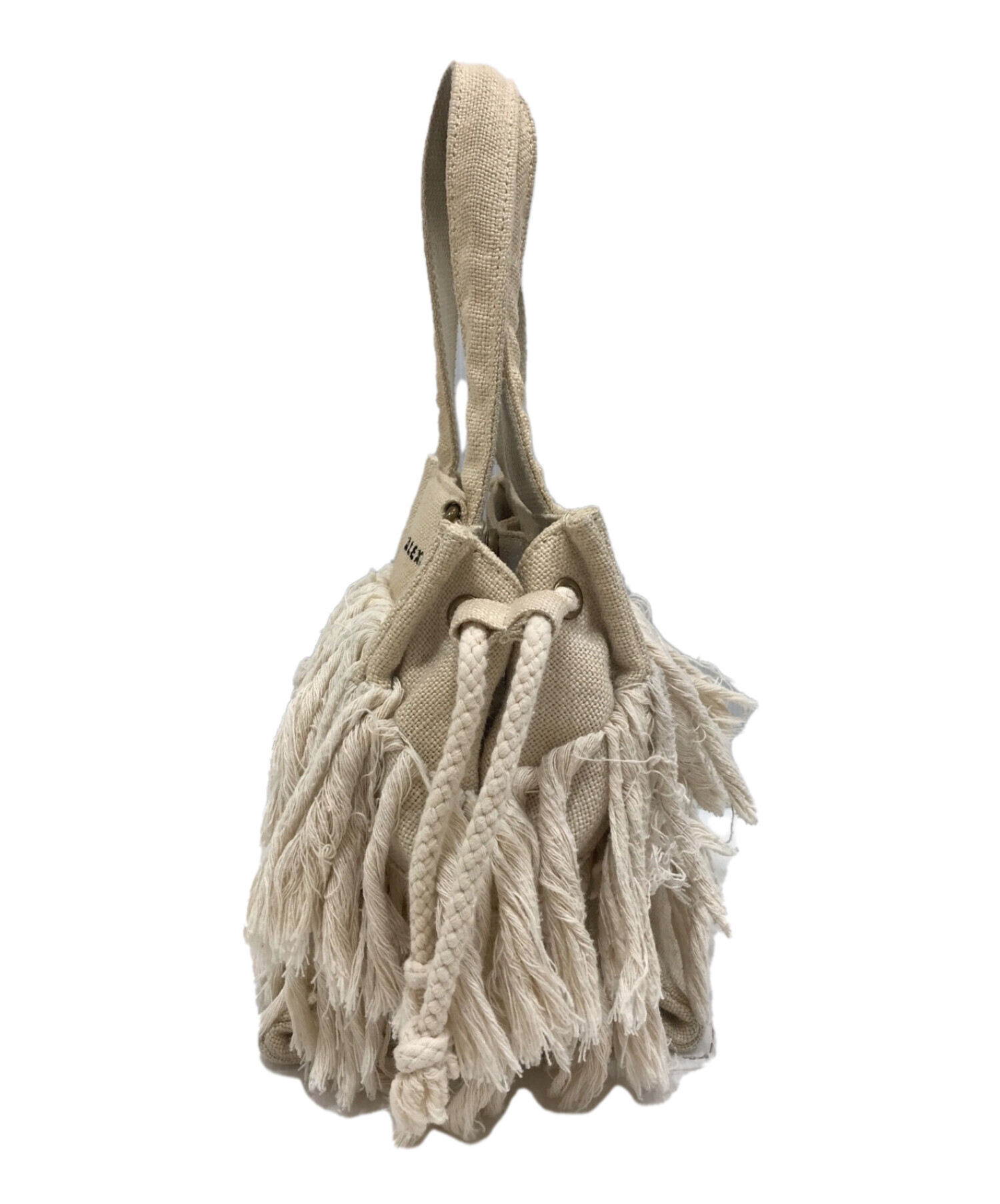 ALEXIA STAM (アリシアスタン) SQUARE FRINGE SMALL TOTE BAG ベージュ