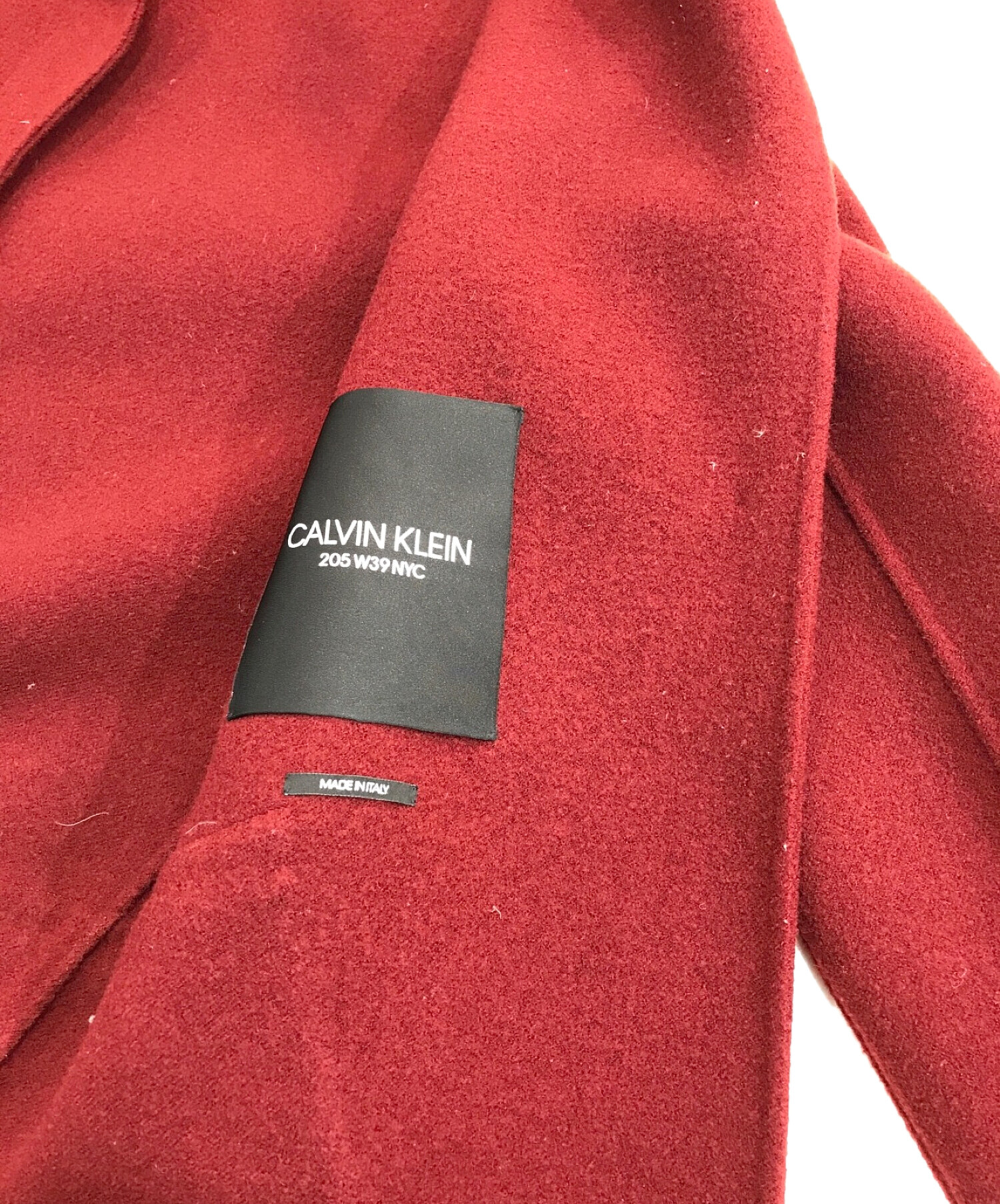 Calvin Klein (カルバンクライン) ロングメルトンチェスターコート ボルドー サイズ:38