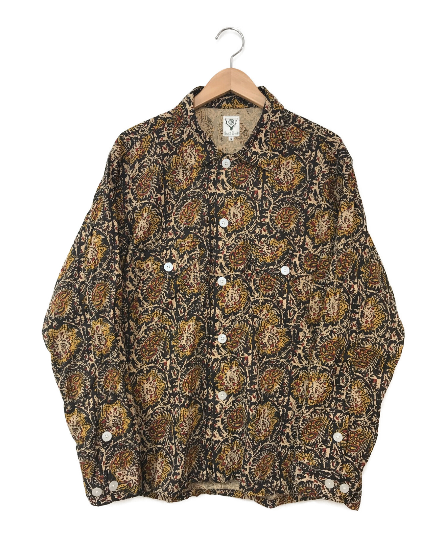 south2 west8 (サウスツーウエストエイト) Smokey Shirt ブラック×ブラウン サイズ:S