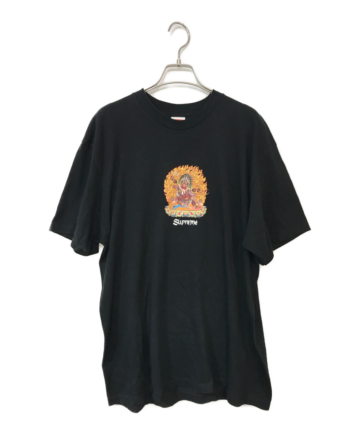 SUPREME (シュプリーム) プリントTシャツ ブラック×ベージュ サイズ:L