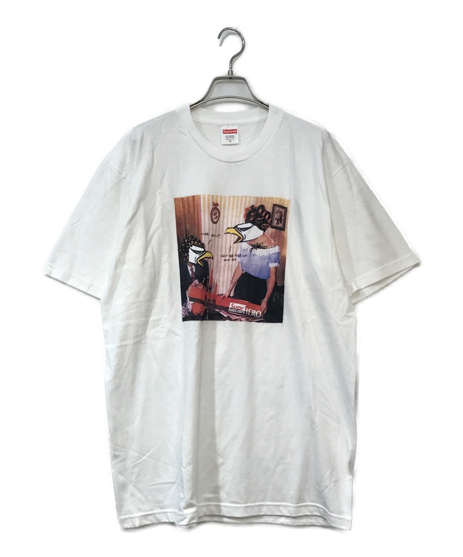 Supreme×ANTIHERO (シュプリーム×アンタイヒーロー) コラボプリントTシャツ ホワイト×ベージュ サイズ:M