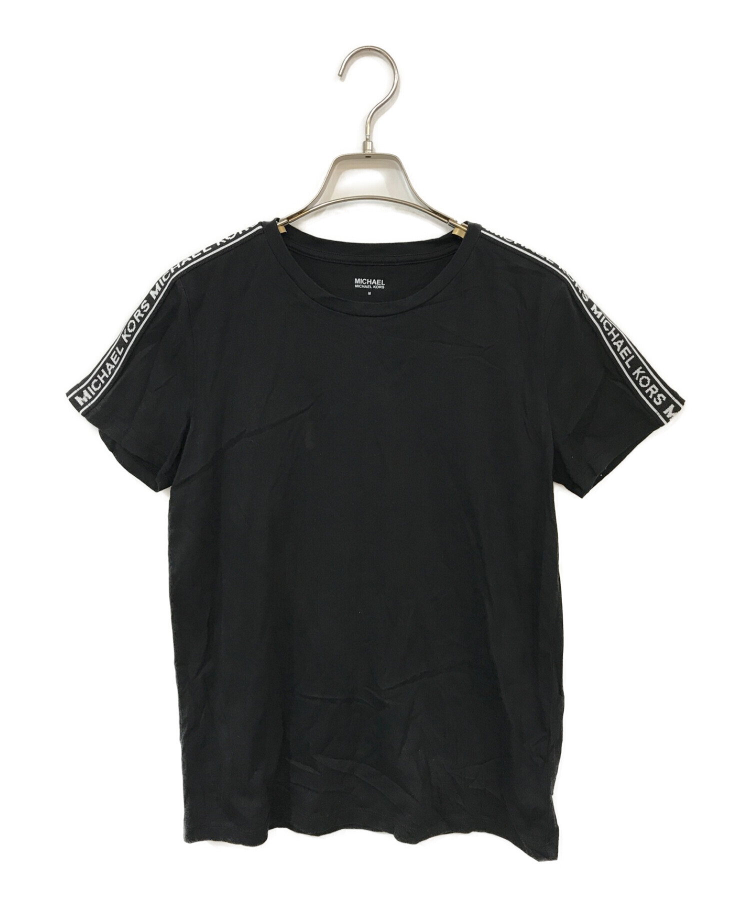 MICHAEL KORS (マイケルコース) ロゴテープTシャツ ブラック×ホワイト サイズ:M