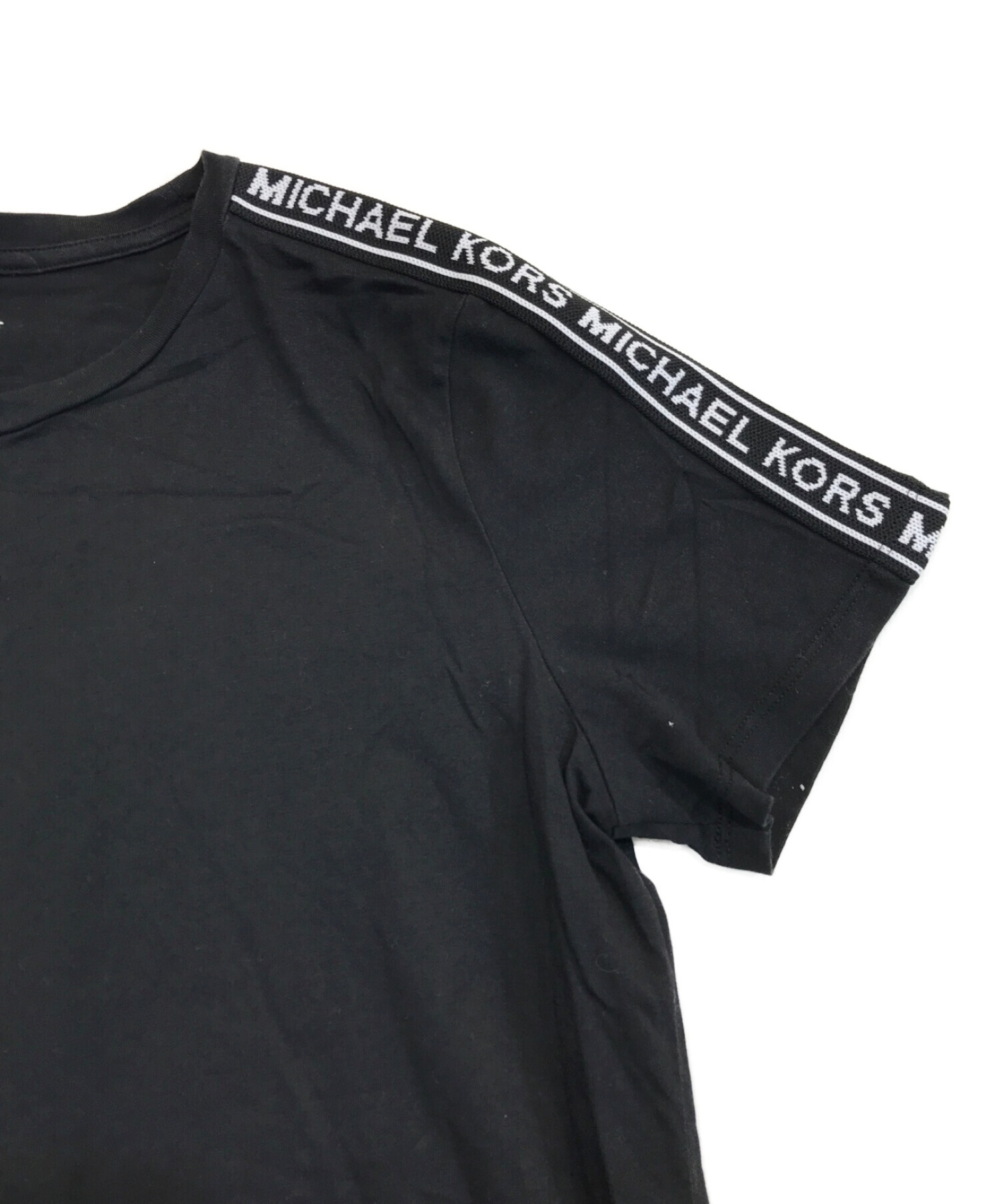 MICHAEL KORS (マイケルコース) ロゴテープTシャツ ブラック×ホワイト サイズ:M