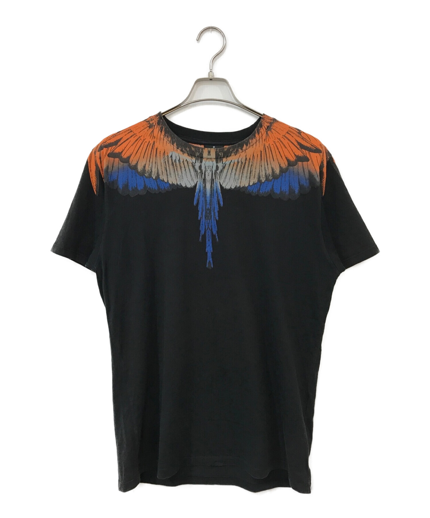 MARCELO BURLON (マルセロバーロン) プリントTシャツ ブラック×オレンジ サイズ:S