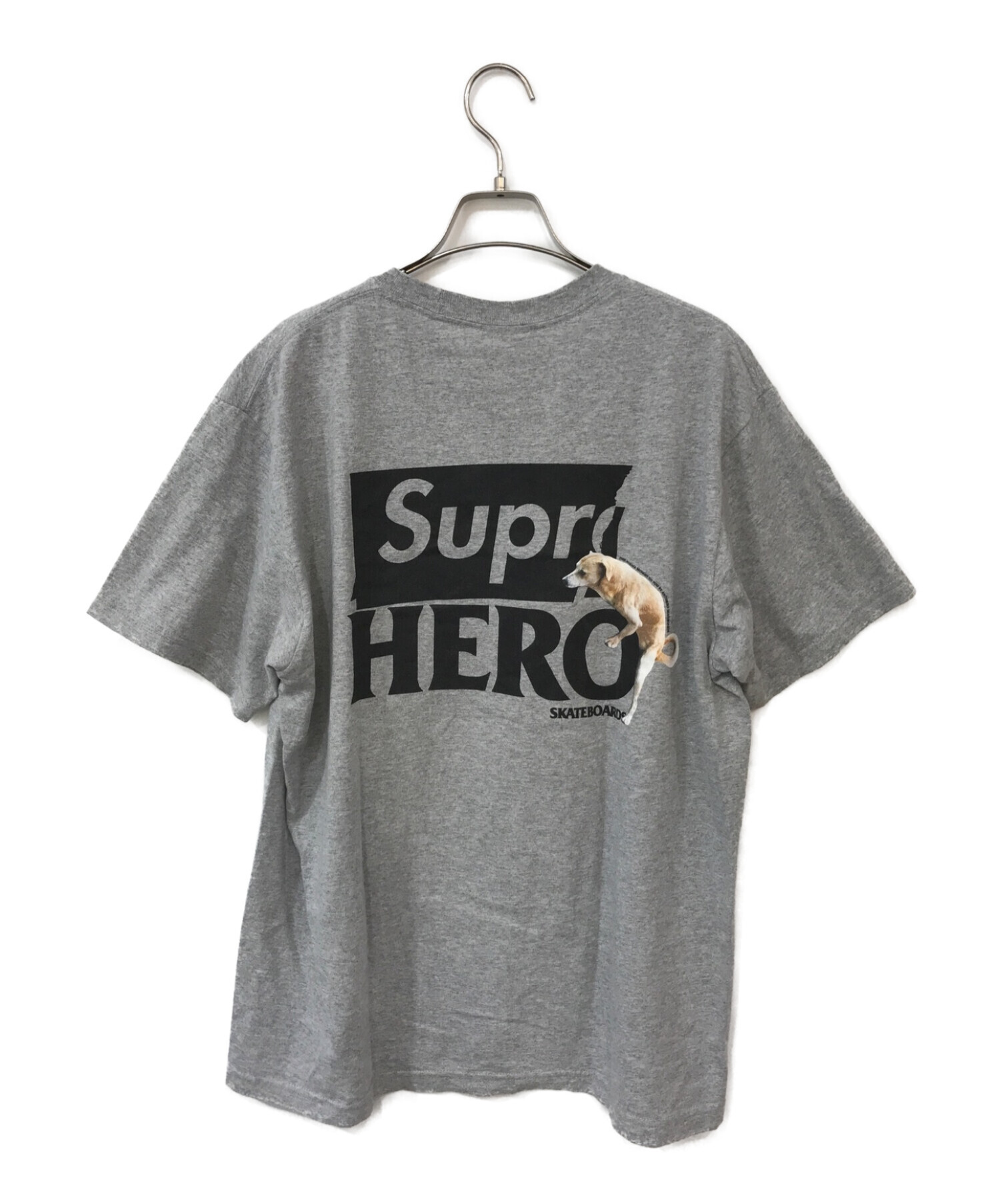 Supreme××ANTIHERO (シュプリーム×アンタイヒーロー) コラボプリントTシャツ グレー×ブラック サイズ:M