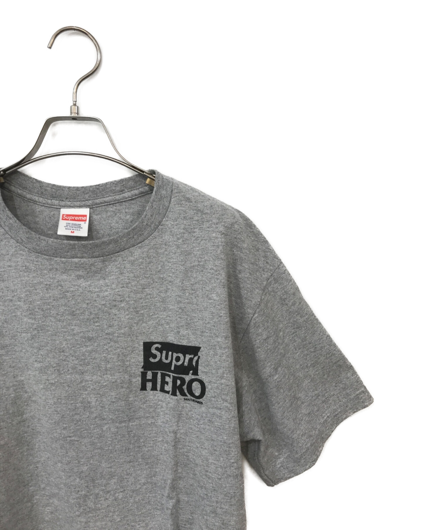 Supreme××ANTIHERO (シュプリーム×アンタイヒーロー) コラボプリントTシャツ グレー×ブラック サイズ:M