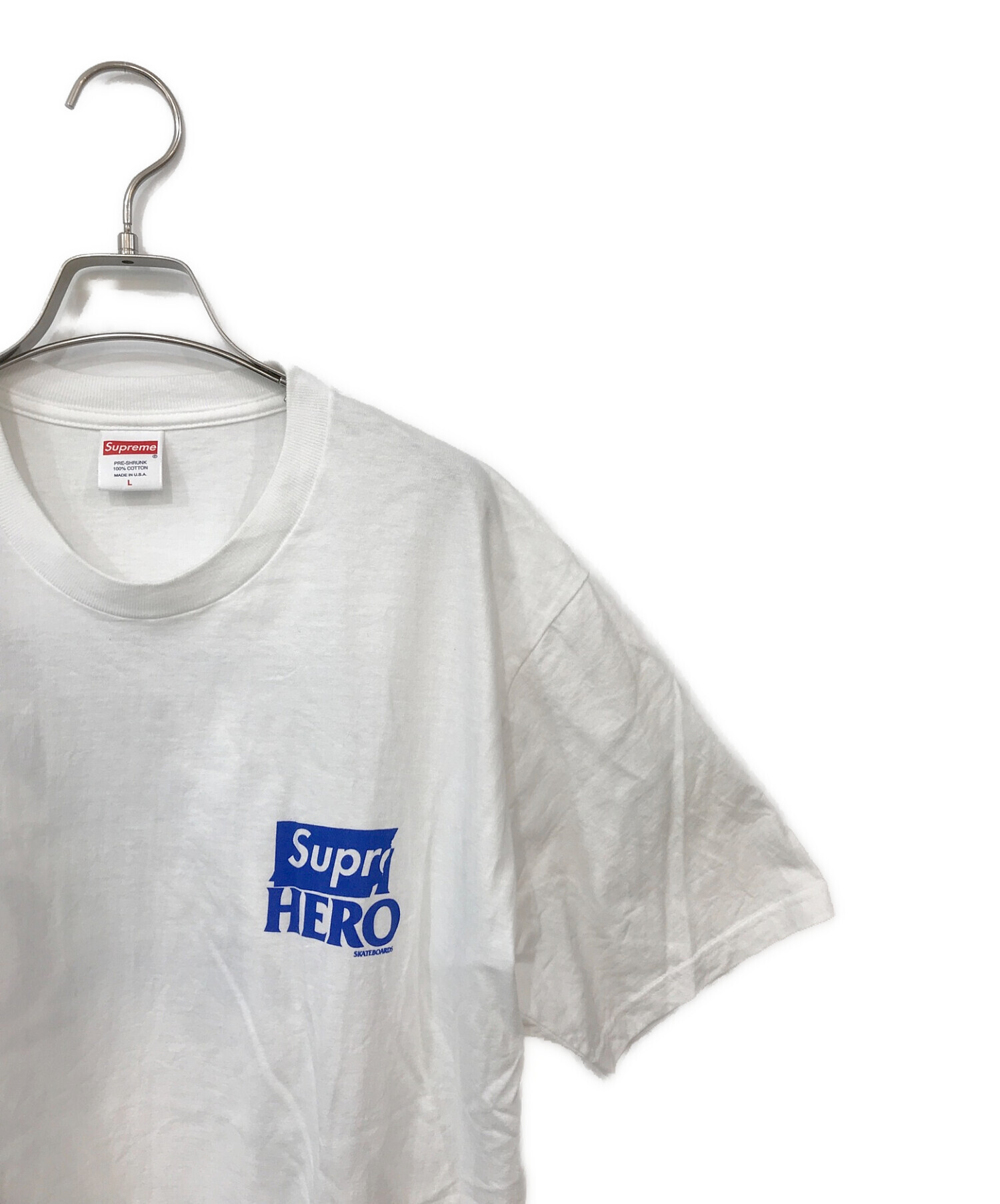 Supreme×ANTIHERO (シュプリーム×アンタイヒーロー) コラボプリントTシャツ ホワイト×ブルー サイズ:L