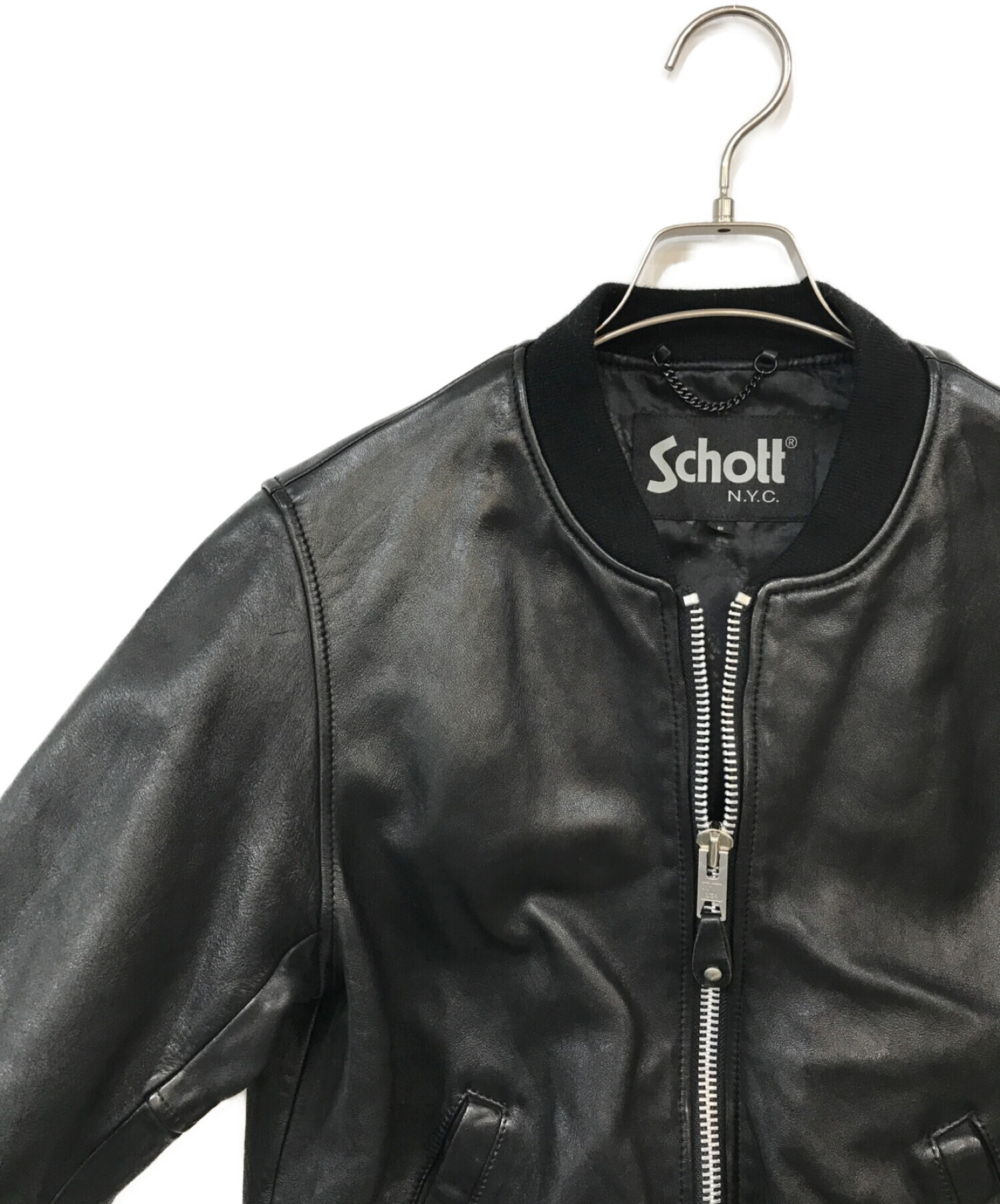 中古・古着通販】Schott (ショット) バワリージャケット ブラック