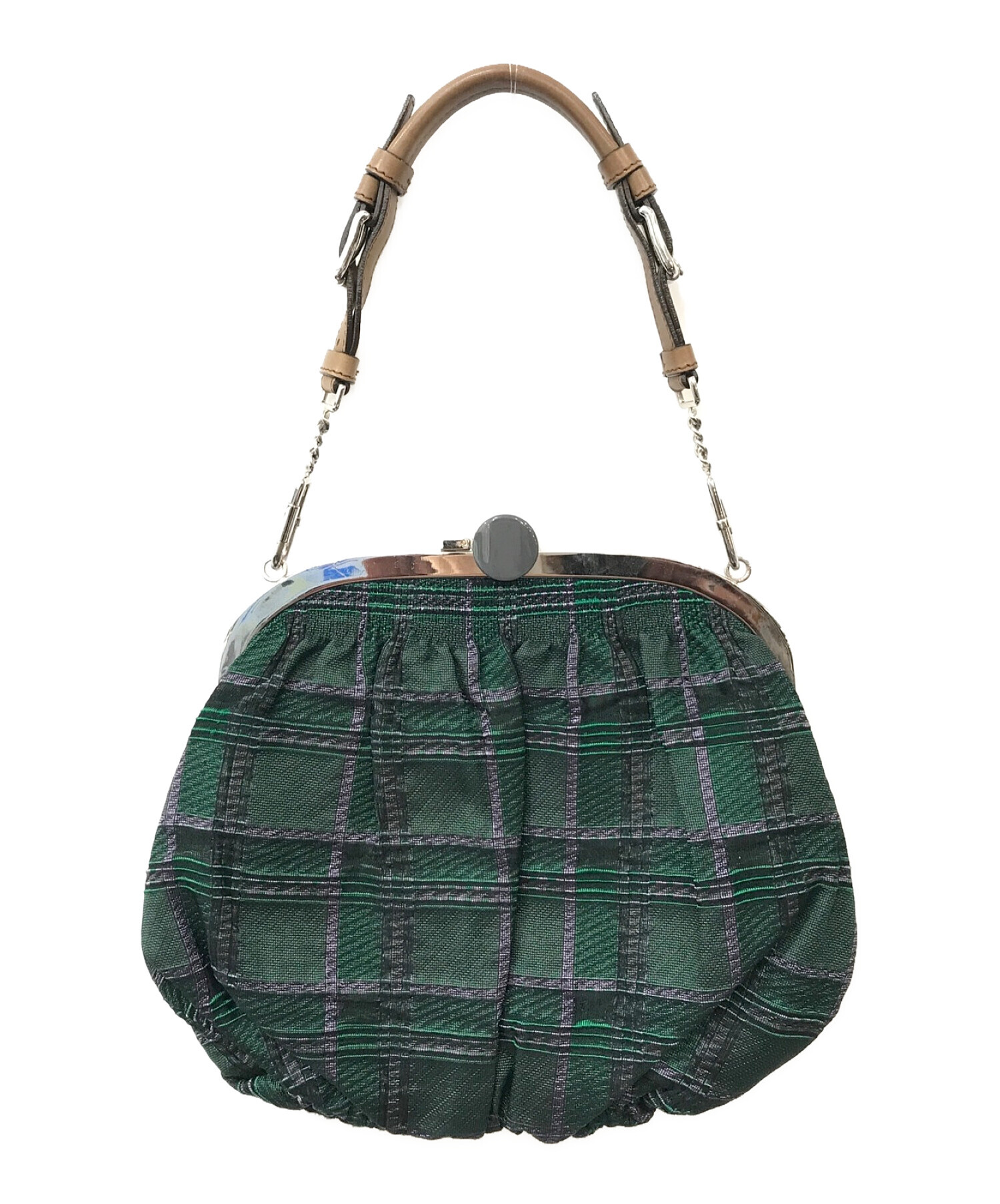 中古・古着通販】MARNI (マルニ) ワンショルダーがま口バッグ グリーン