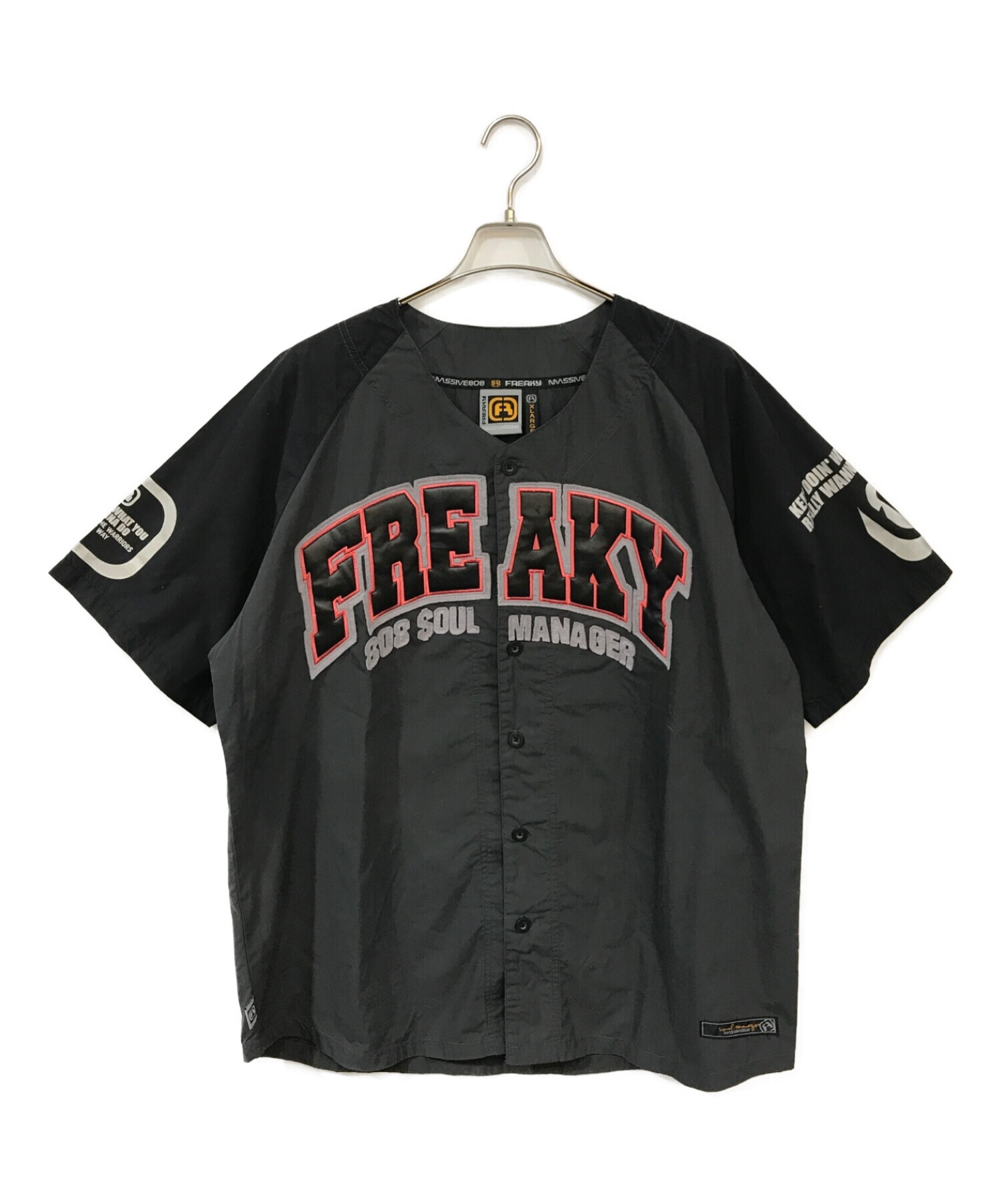FREAKY (フリーキー) オールドベースボールシャツ グレー サイズ:X-LARGE