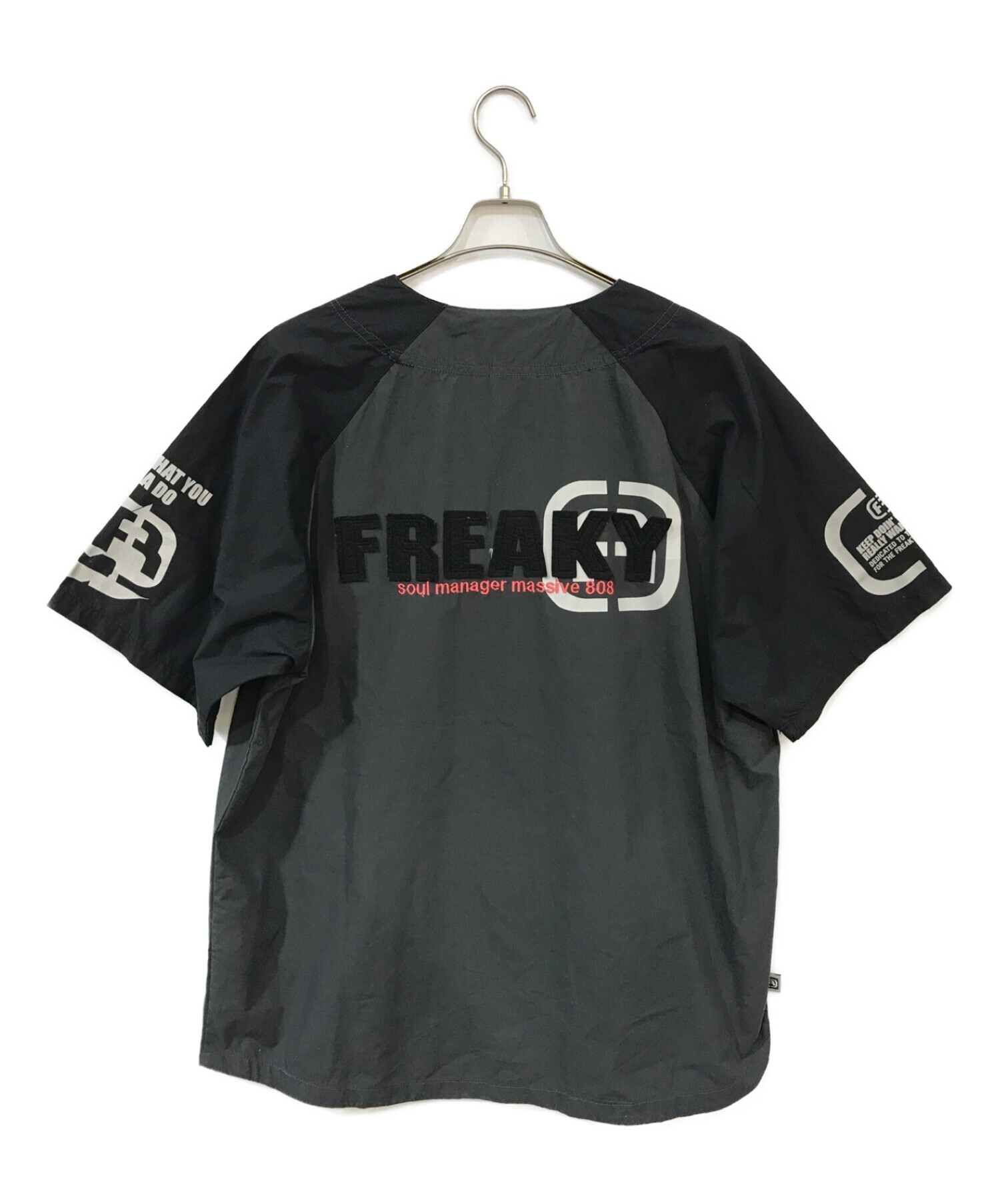 FREAKY (フリーキー) オールドベースボールシャツ グレー サイズ:X-LARGE