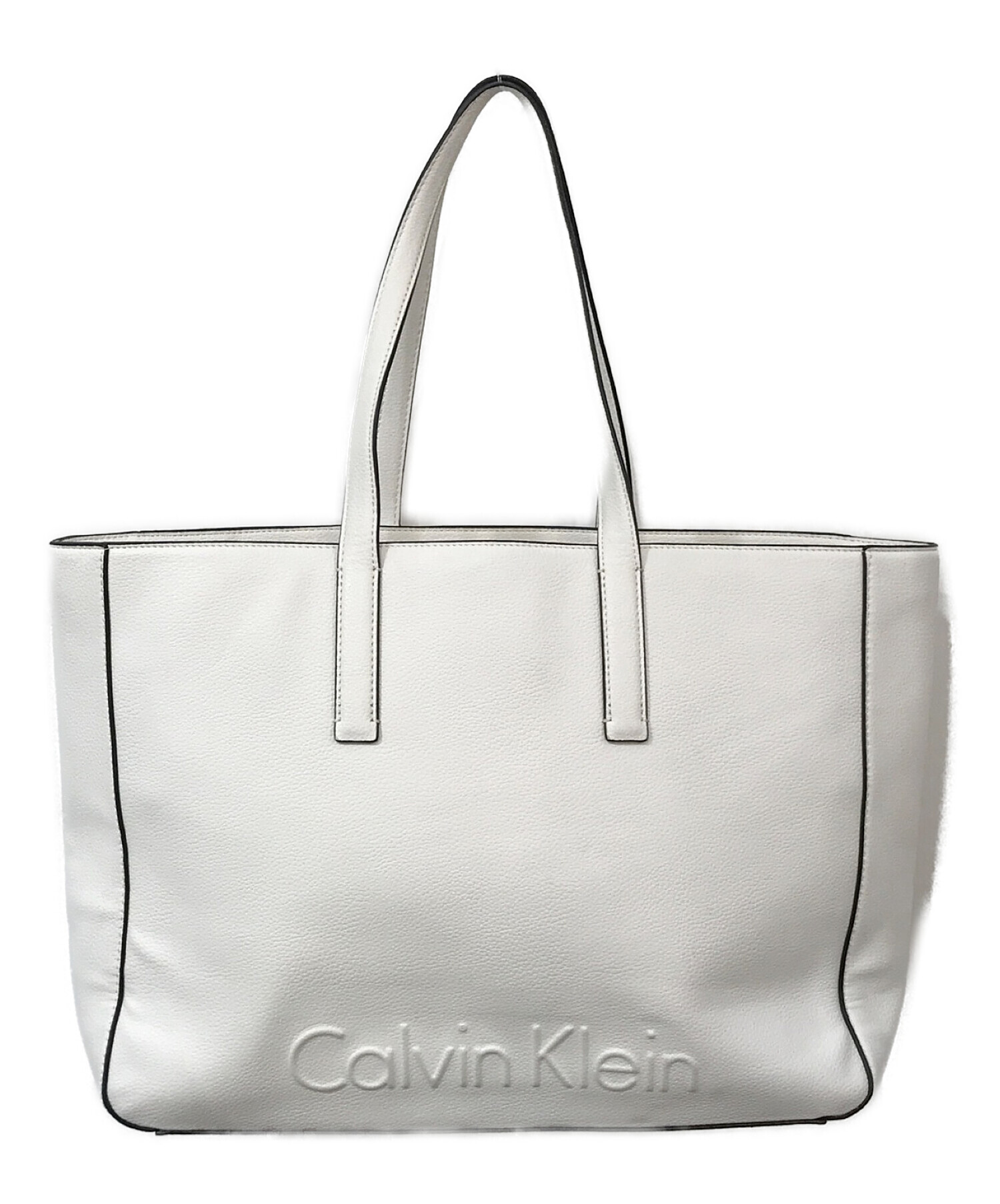 Calvin Klein (カルバンクライン) ロゴトートバッグ ホワイト