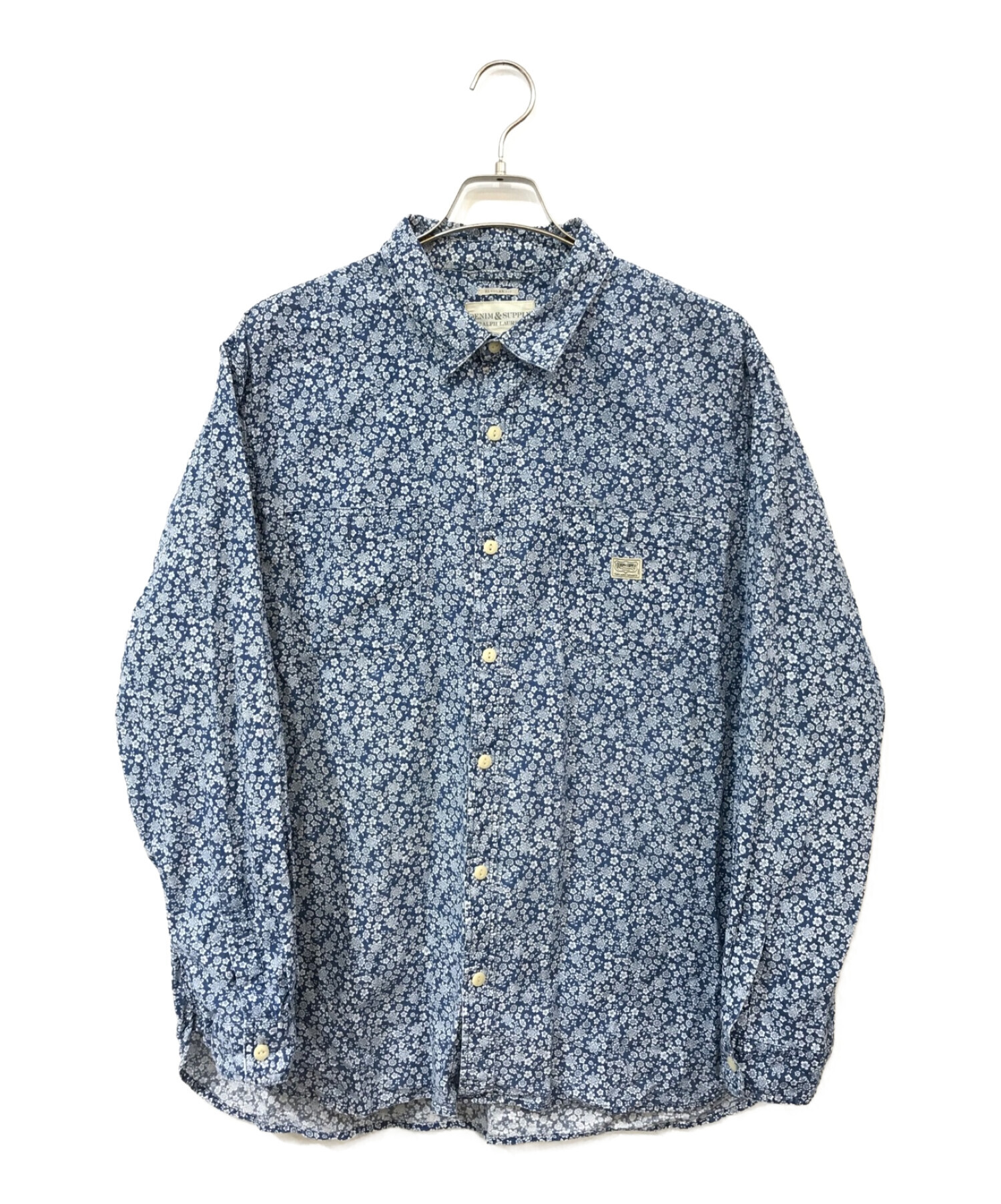 Denim & Supply Ralph Lauren (デニム＆サプライ ラルフローレン) フラワープリントビッグシャツ ブルー×スカイブルー  サイズ:XXL