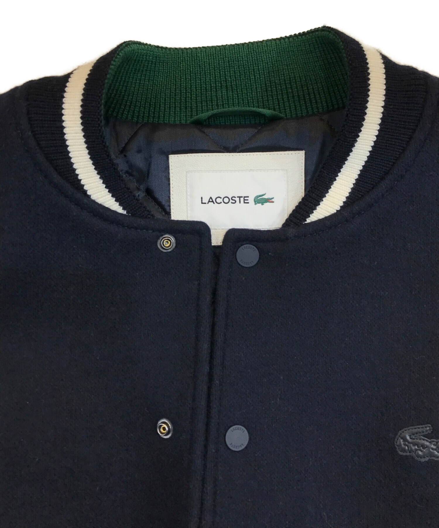 LACOSTE (ラコステ) スタジャン ネイビー×ホワイト サイズ:SIZE USM