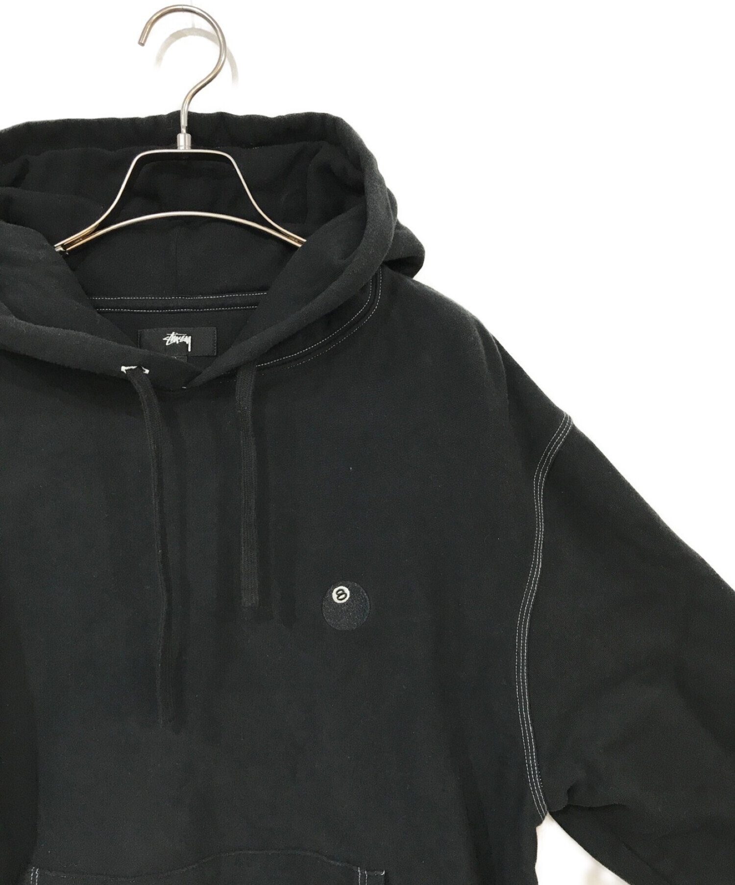 stussy (ステューシー) 8 BALL EMBROIDERED HOODIE ブラック サイズ:L