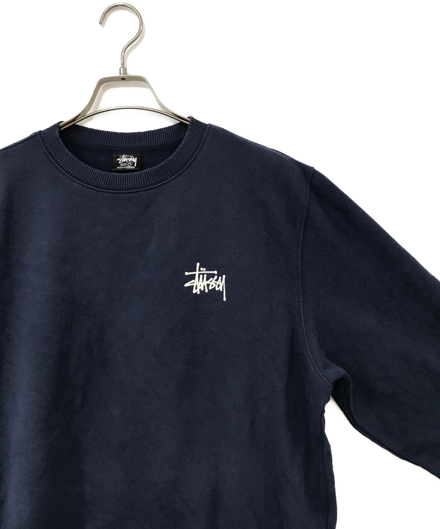 stussy (ステューシー) プリントスウェット ネイビー サイズ:M