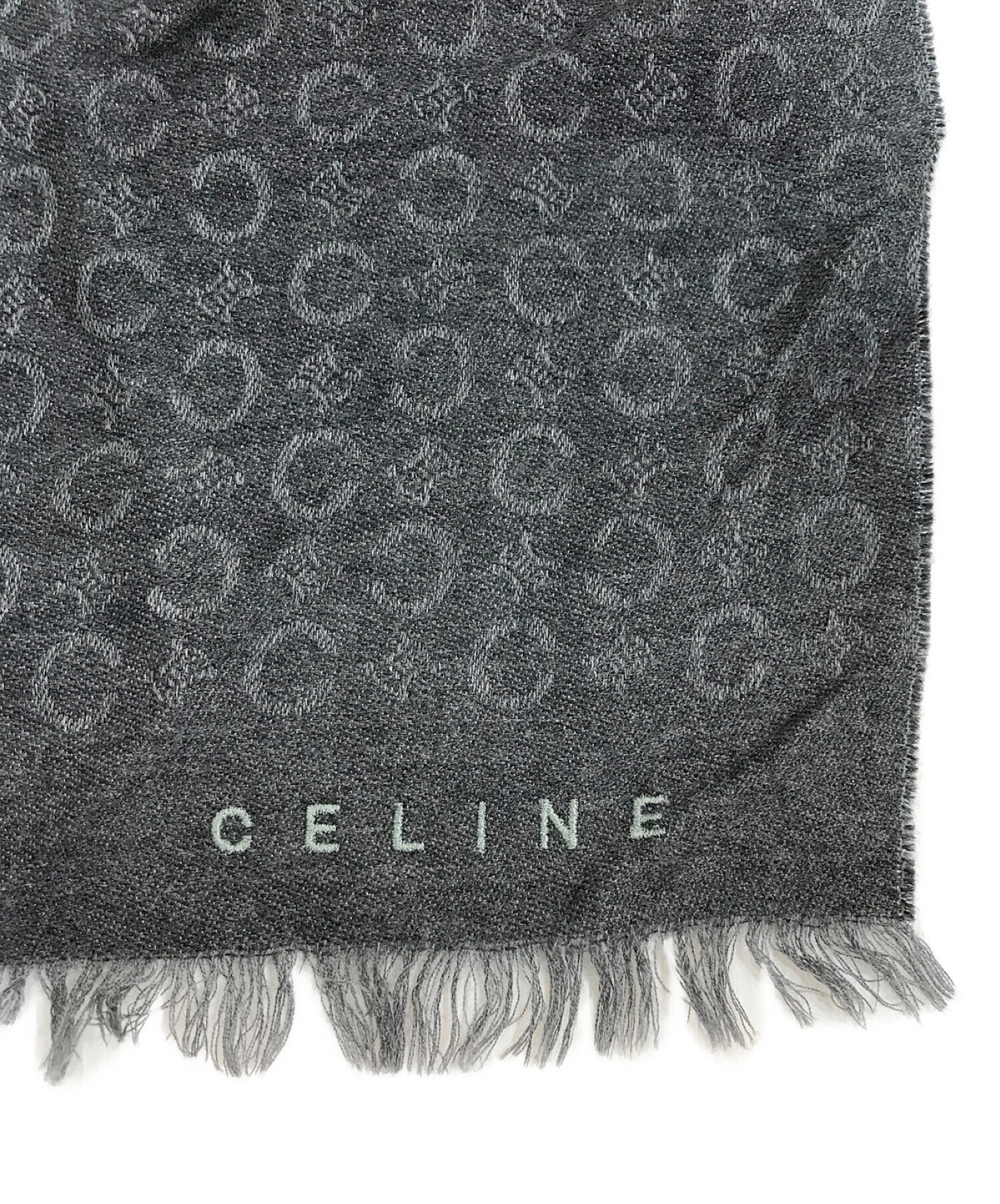 中古・古着通販】CELINE (セリーヌ) 総柄ストール グレー｜ブランド