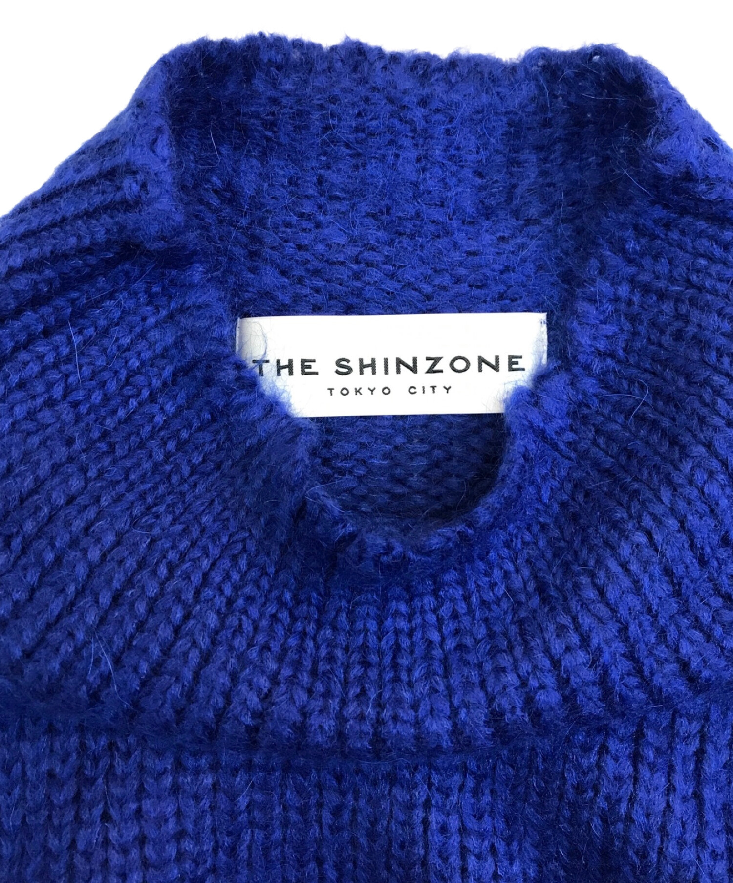 THE SHINZONE (ザ シンゾーン) モヘアハイネックニットプルオーバー ブルー サイズ:SIZE F0