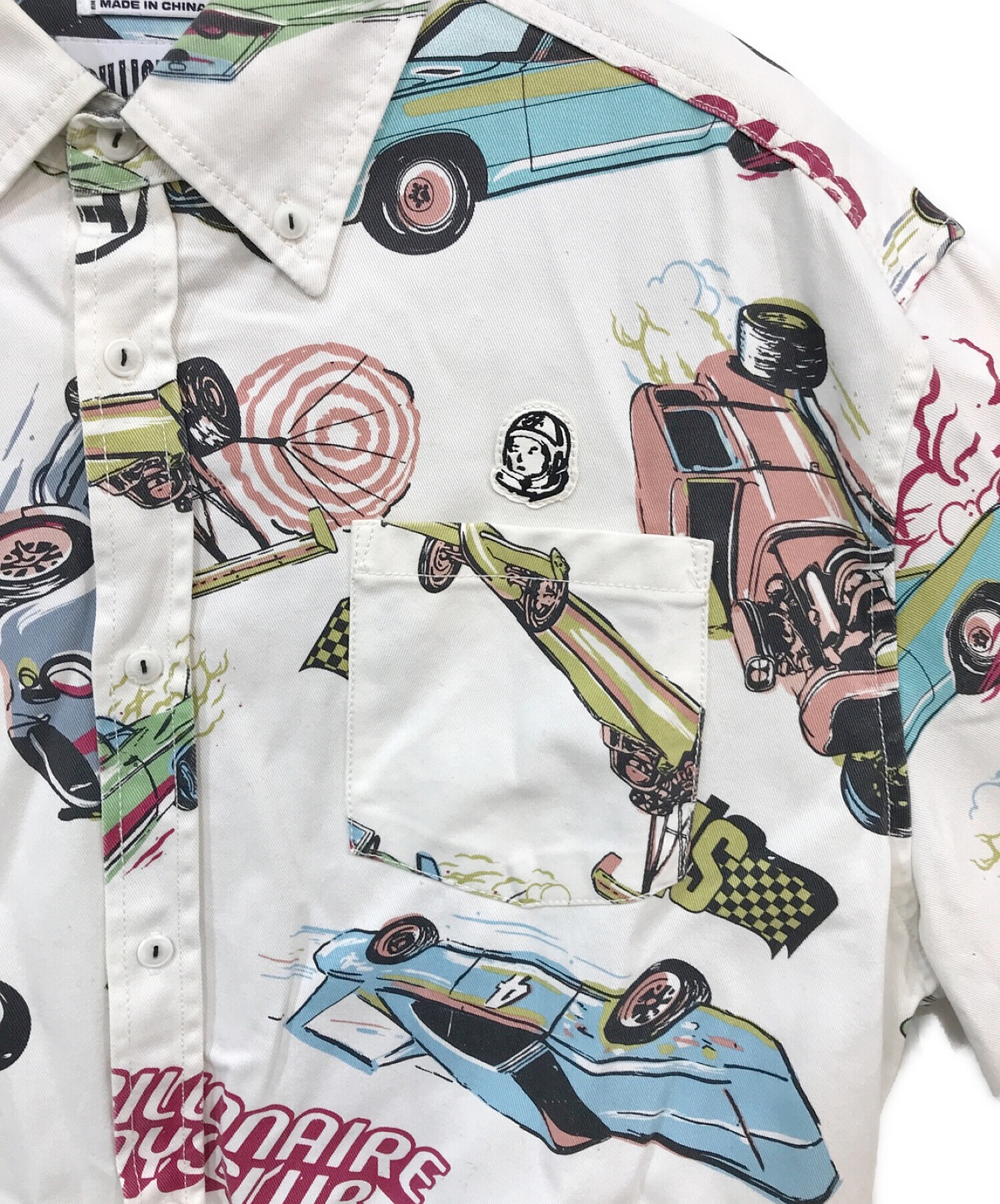 BILLIONAIRE BOYS CLUB (ビリオネアボーイズクラブ) 車柄シャツ ホワイト サイズ:XL