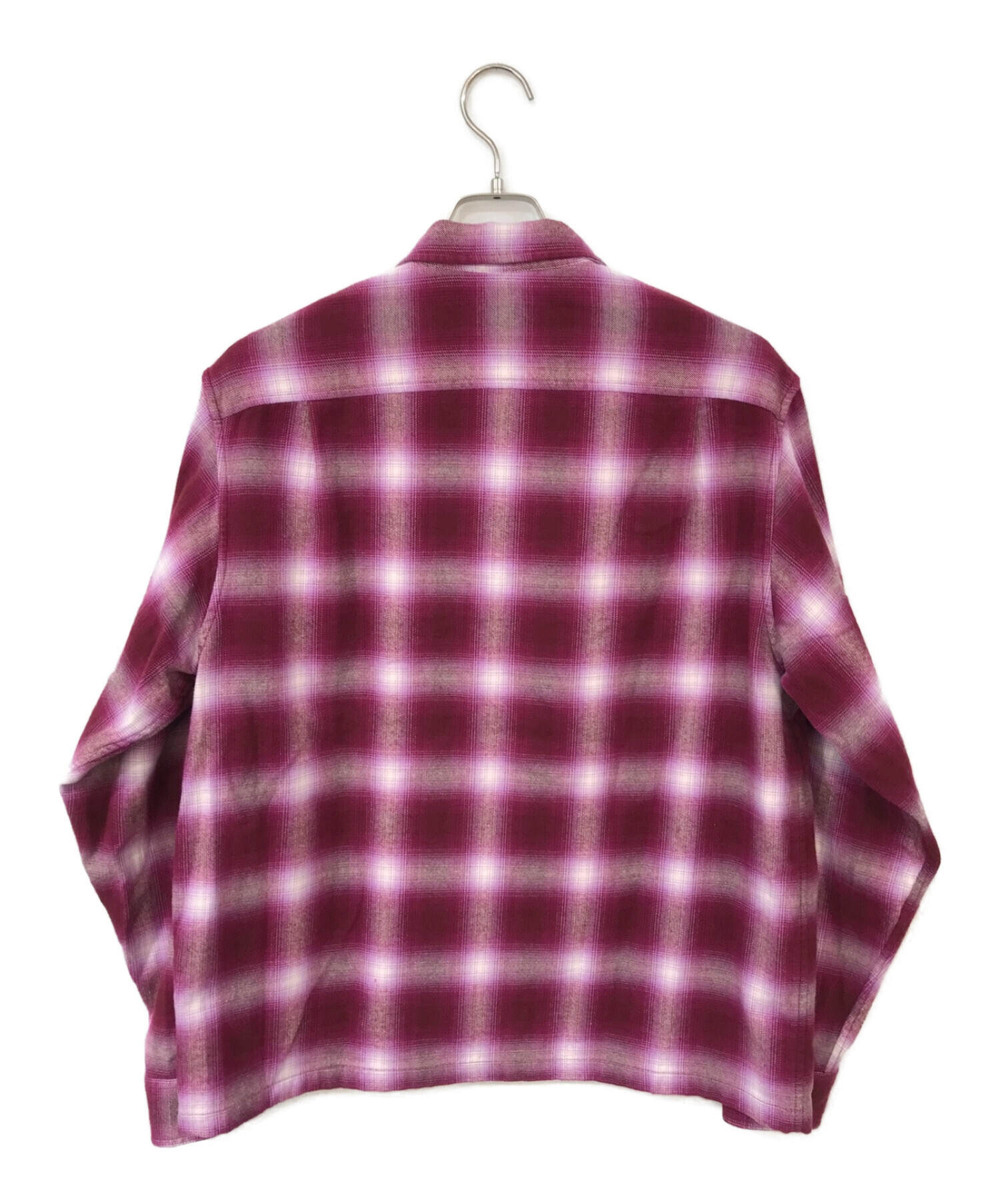 Supreme (シュプリーム) Shadow Plaid Flannel ZIP UP SHIRT マゼンタ サイズ:M