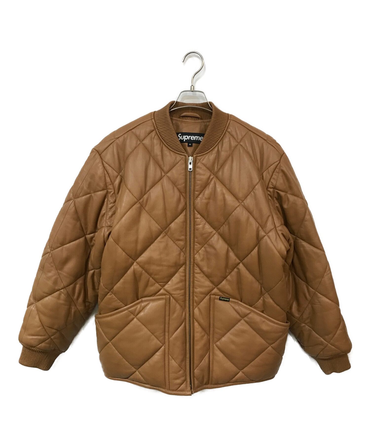 SUPREME (シュプリーム) Quilted Leather Work Jacket（キルテッドレザーワークジャケット） ブラウン サイズ:M
