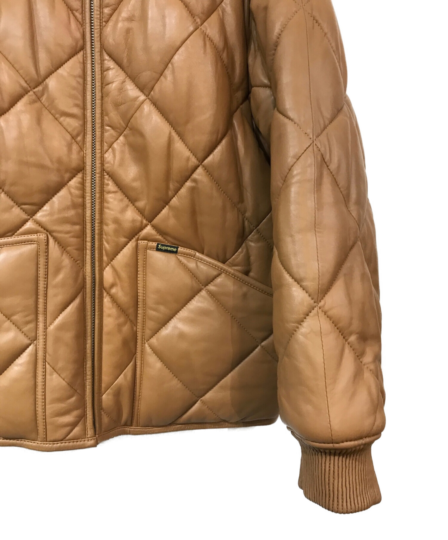 SUPREME (シュプリーム) Quilted Leather Work Jacket（キルテッドレザーワークジャケット） ブラウン サイズ:M