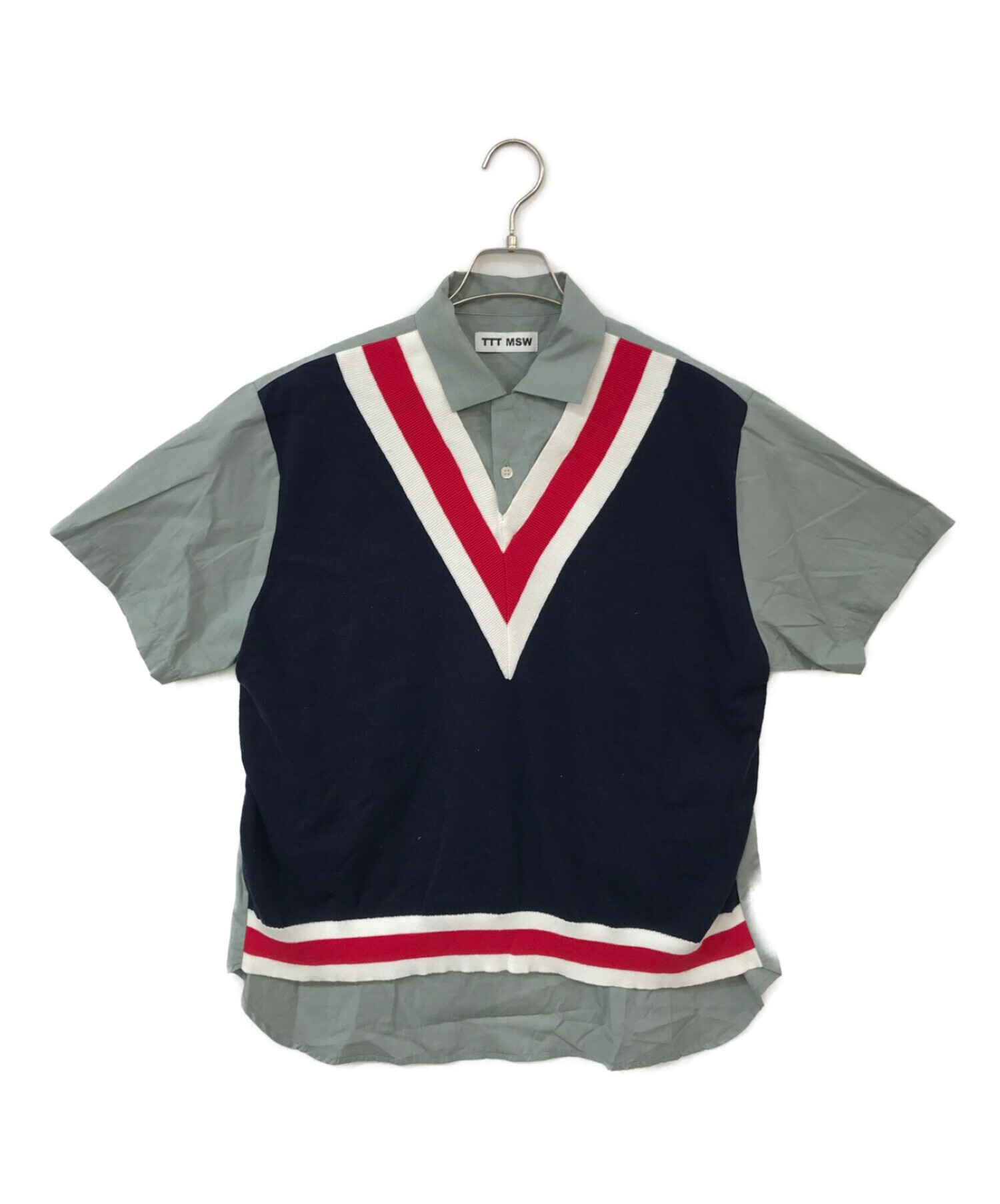 TTT_MSW 21ss Knit Vest Docking Shirt