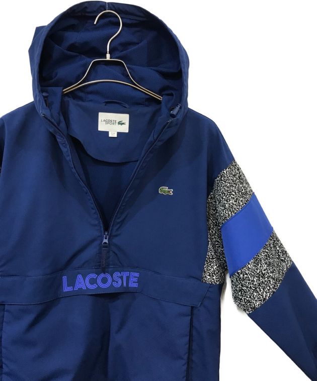 LACOSTE (ラコステ) sporty jacquard windbreaker（スポーティージャガードウィンドブレーカー） ブルー×グレー  サイズ:46