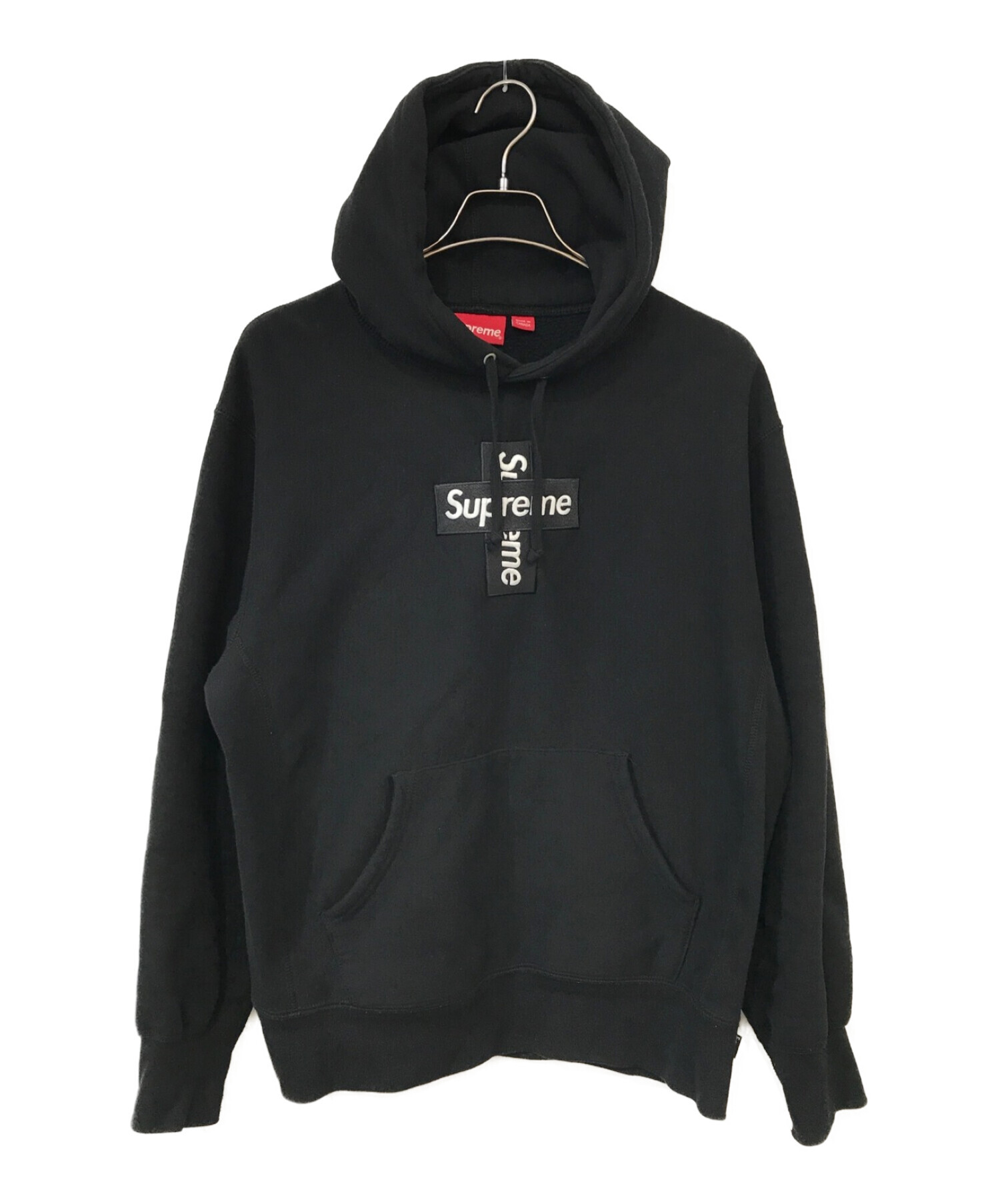Supreme Cross Box Logo Hooded / ブラック / S