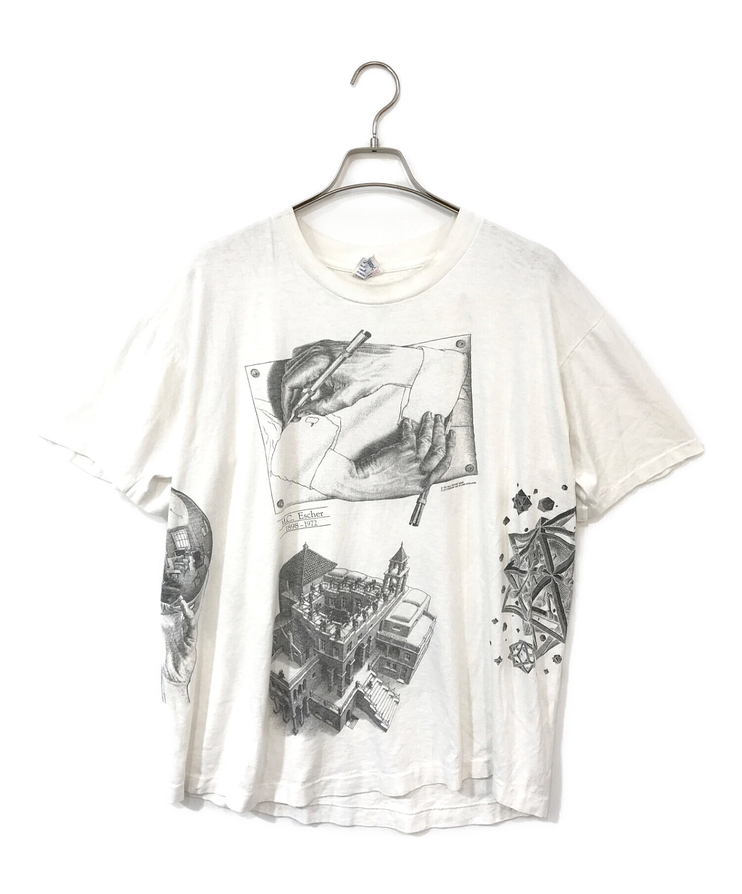 アートTシャツ (アートTシャツ) [古着]90’s M.C. ESCHER アートTシャツ ホワイト サイズ:XL