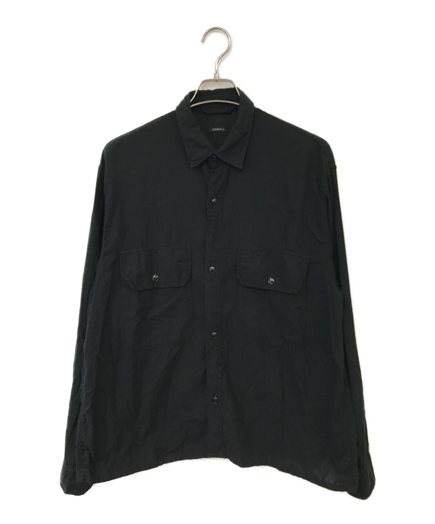 comoli シャツ ブラック サイズ 3