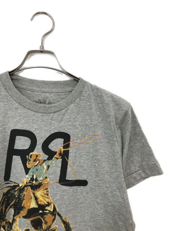 RRL (ダブルアールエル) カウボーイロゴＴシャツ グレー サイズ:M