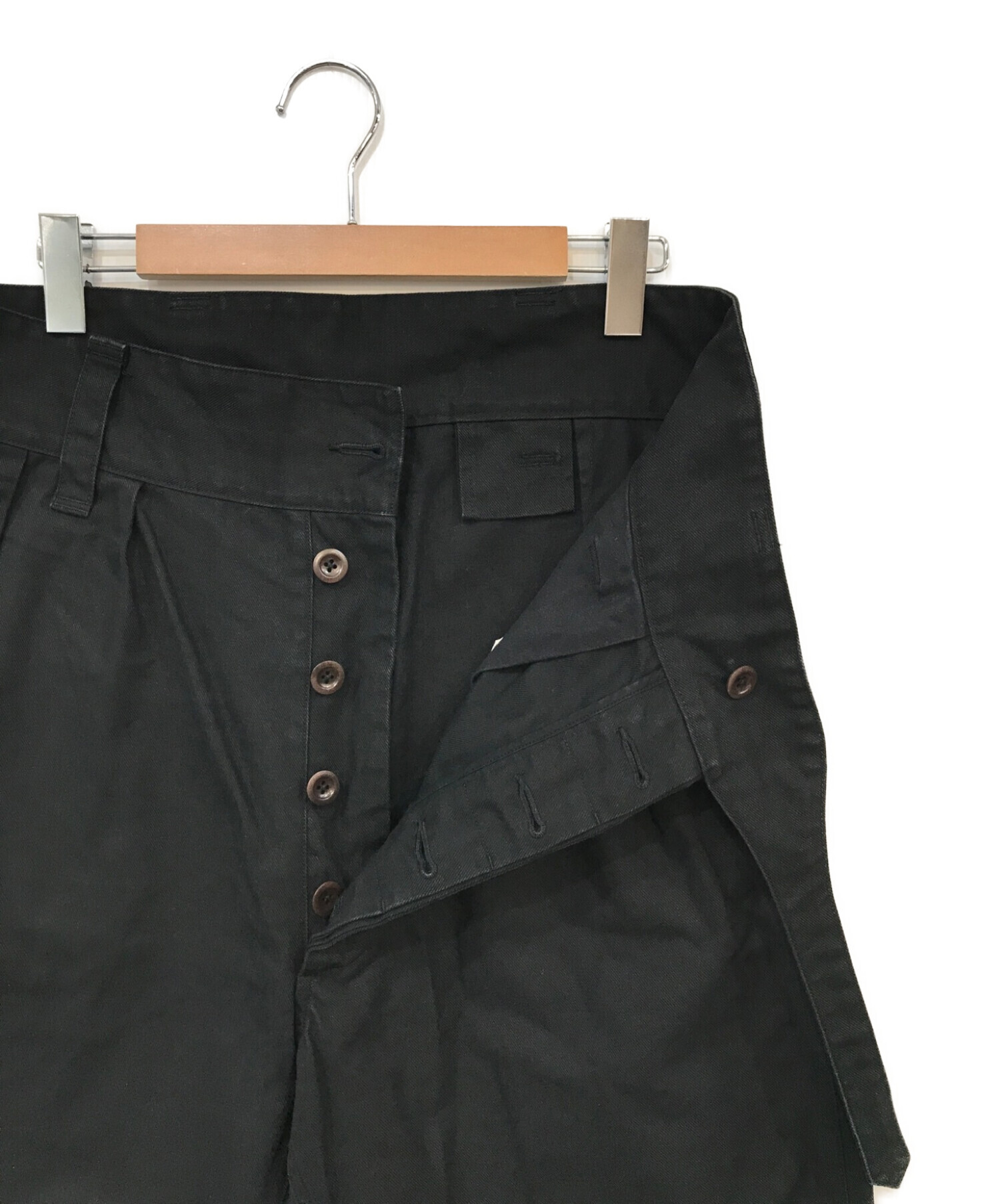 MHL (エムエイチエル) ORGANIC COTTON GABARDINE PANTS ブラック サイズ:XL