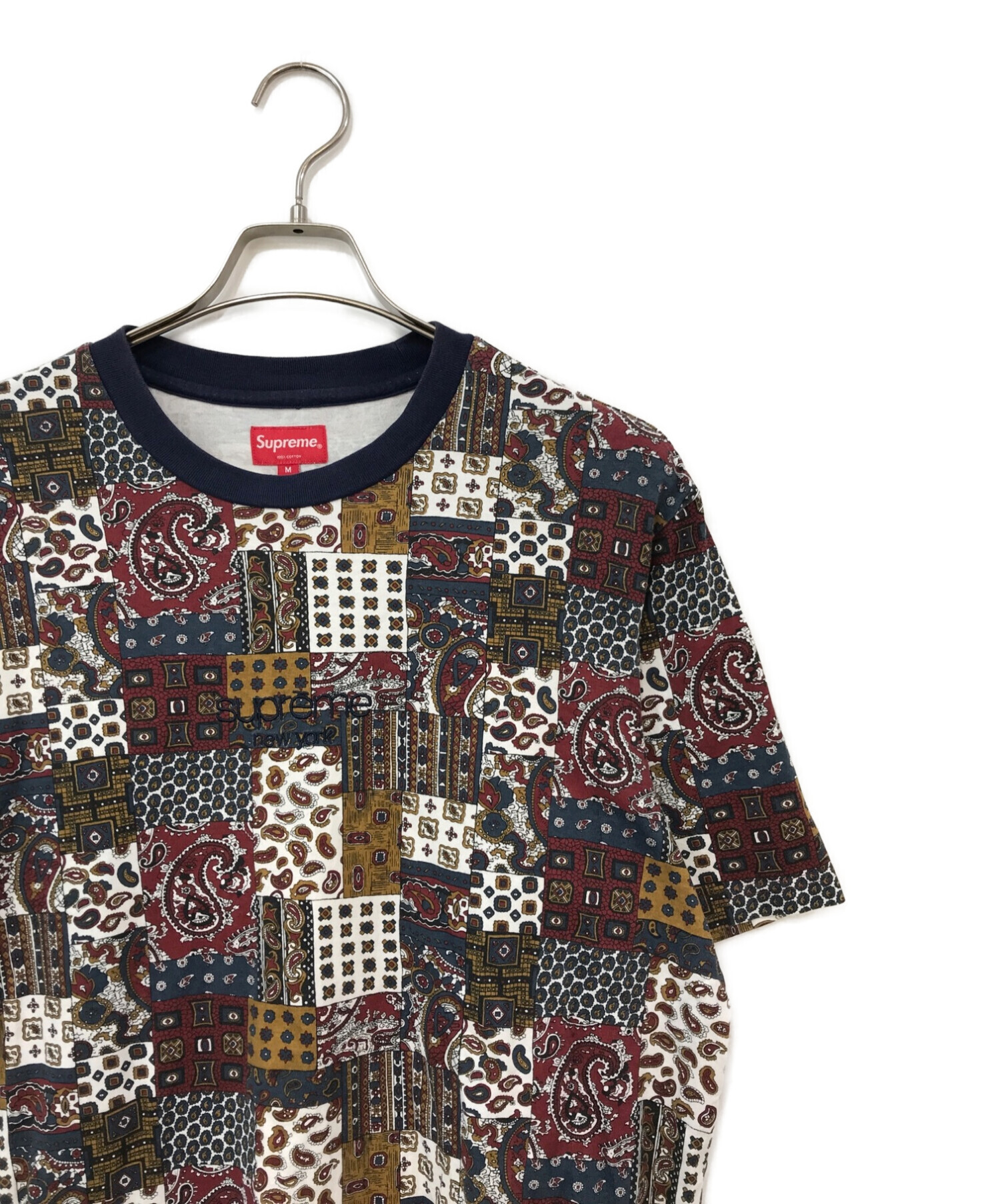 supreme patchwork paisley s/s topトップス