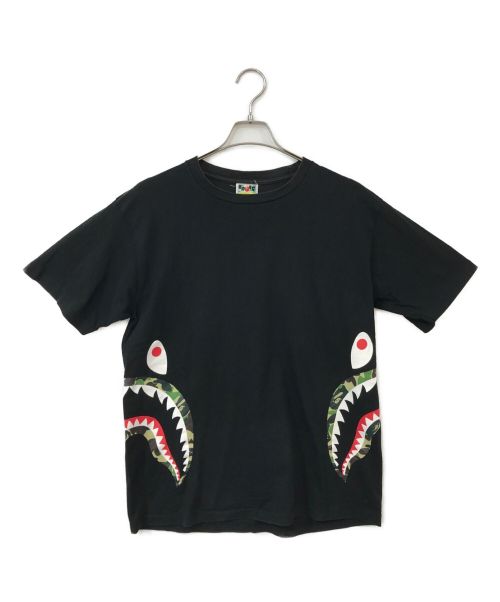 A BATHING APE シャークプリント半袖Tシャツ 黒 XX L