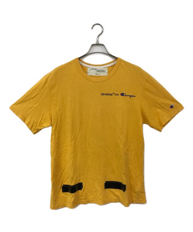 オフホワイト チャンピオンコラボTシャツTシャツ/カットソー(半袖/袖なし)