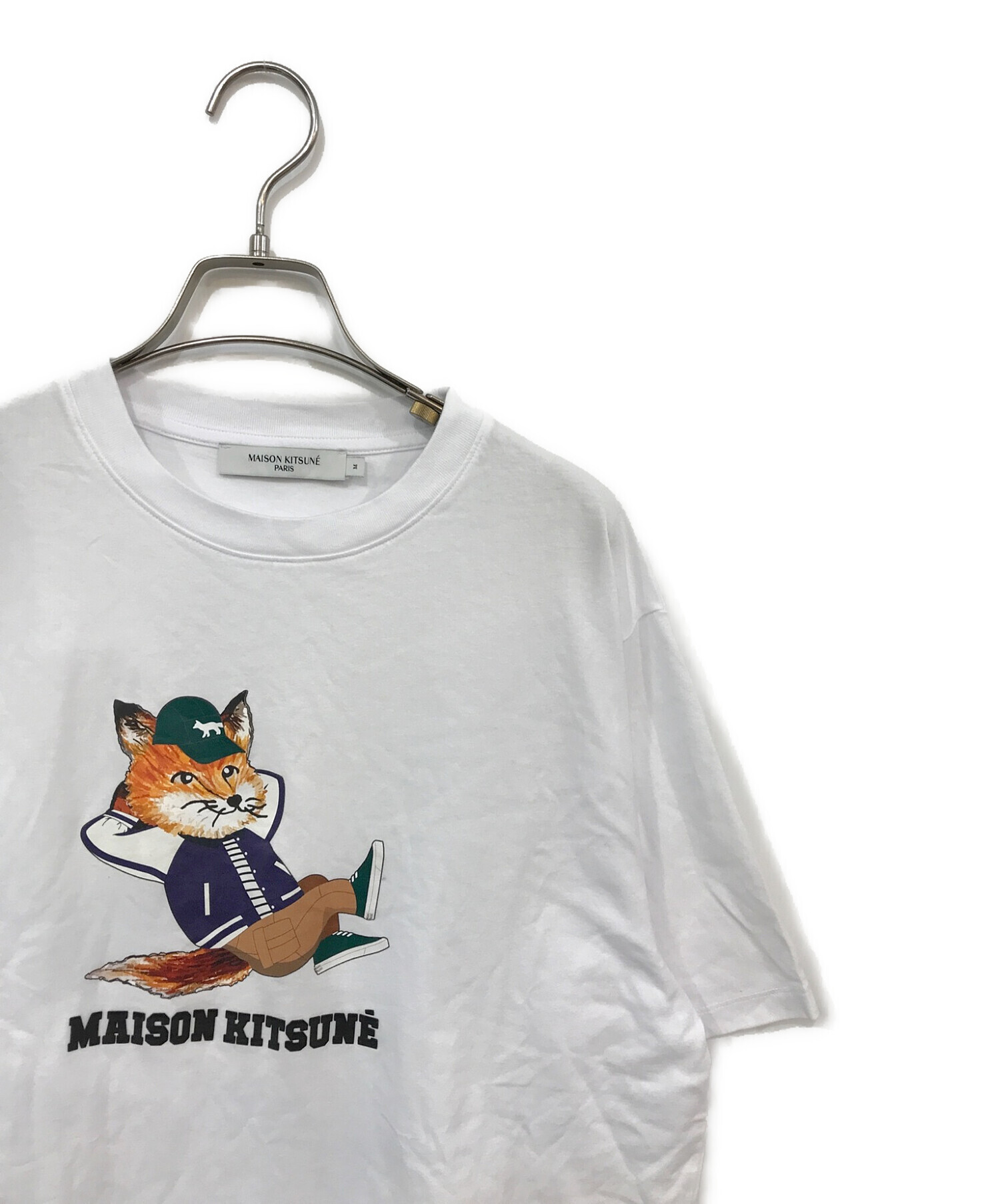 maison kitsune (メゾンキツネ) ドレスド フォックス イージー Tシャツ ホワイト サイズ:Ｍ