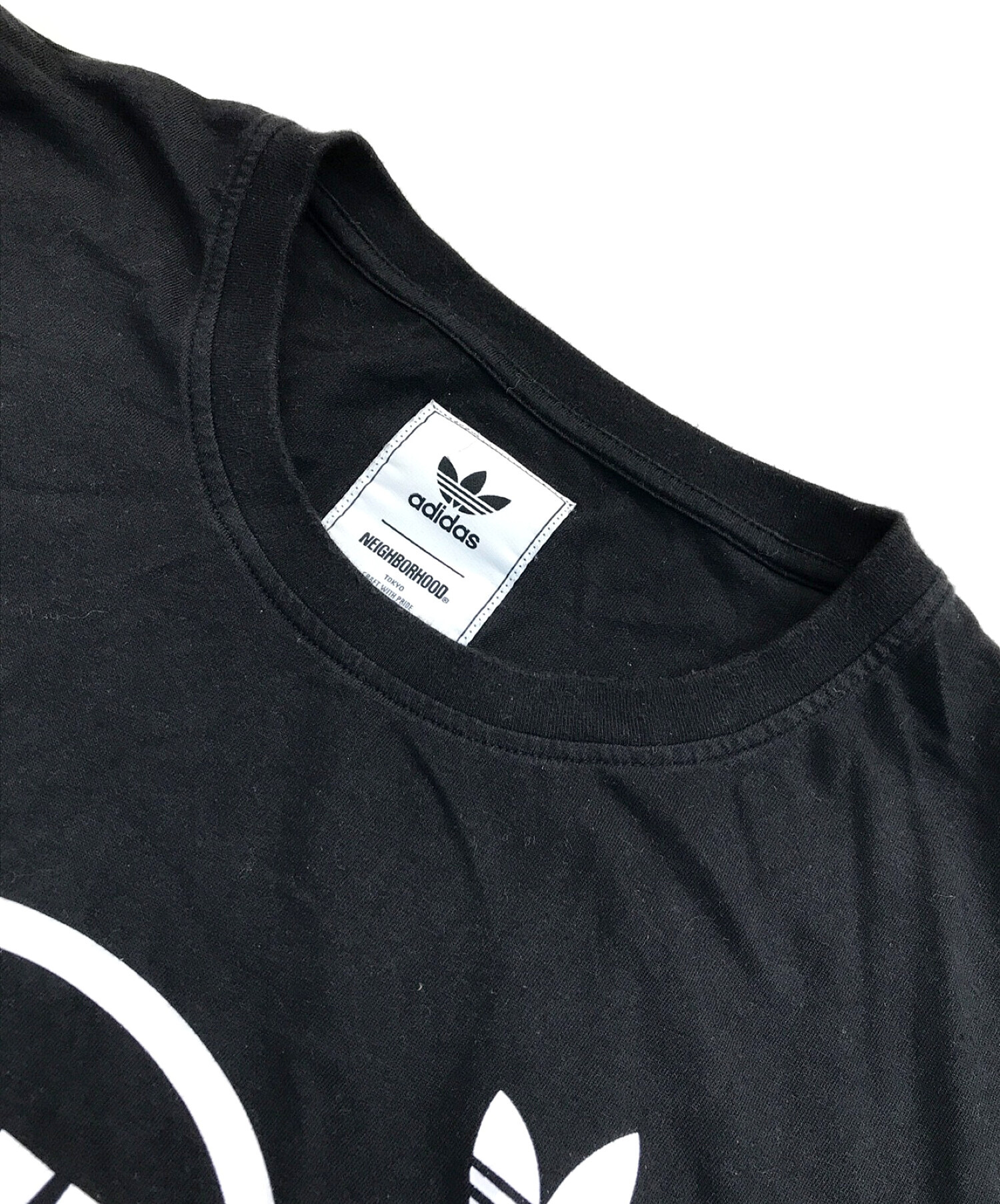 adidas (アディダス) NEIGHBORHOOD (ネイバーフッド) コラボTシャツ ブラック サイズ:O