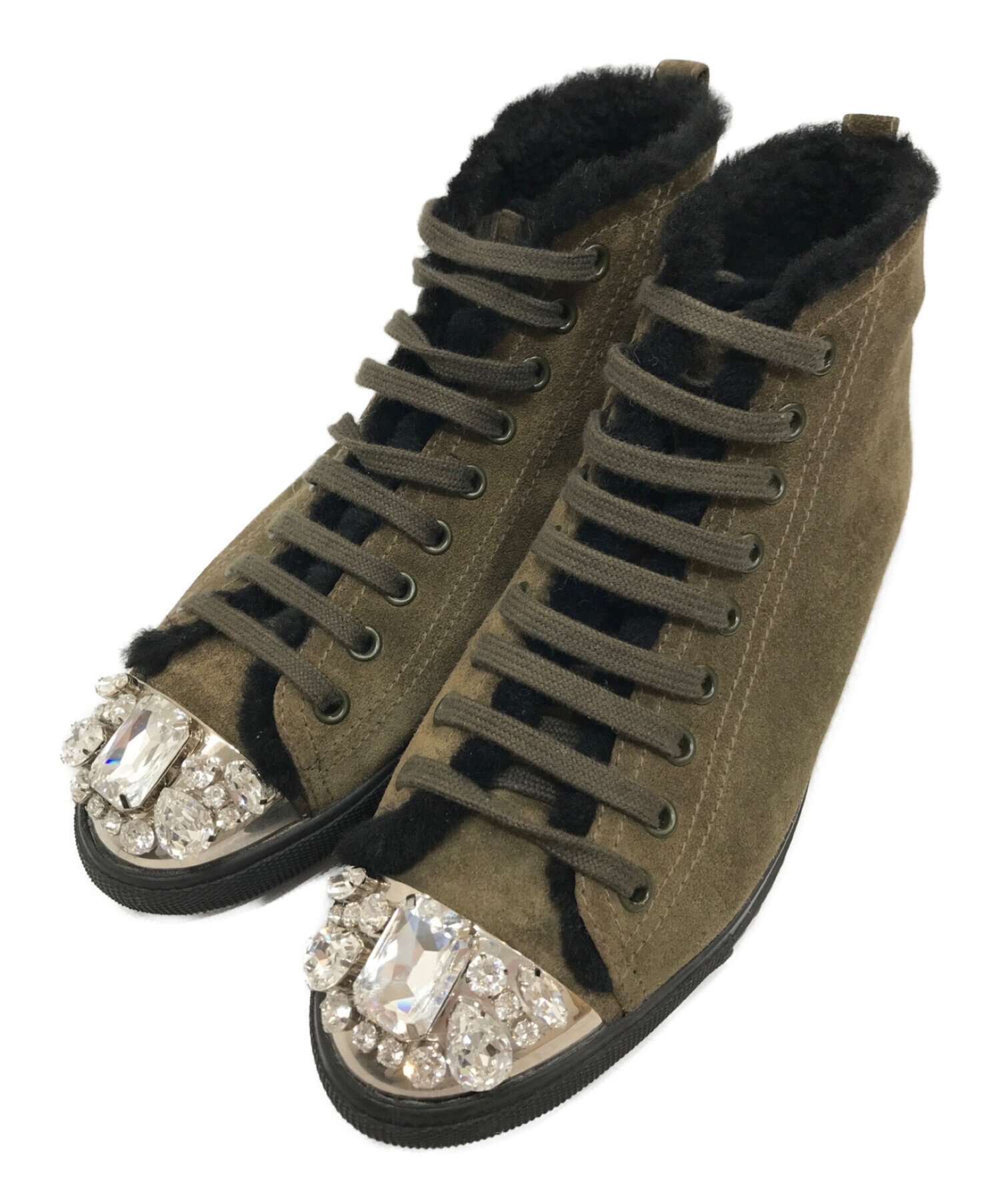 MIUMIU GLITTER HIGH CUT SNEAKER MADE IN SERBIA/ミュウミュウグリッターハイカットスニーカー - ブランド別