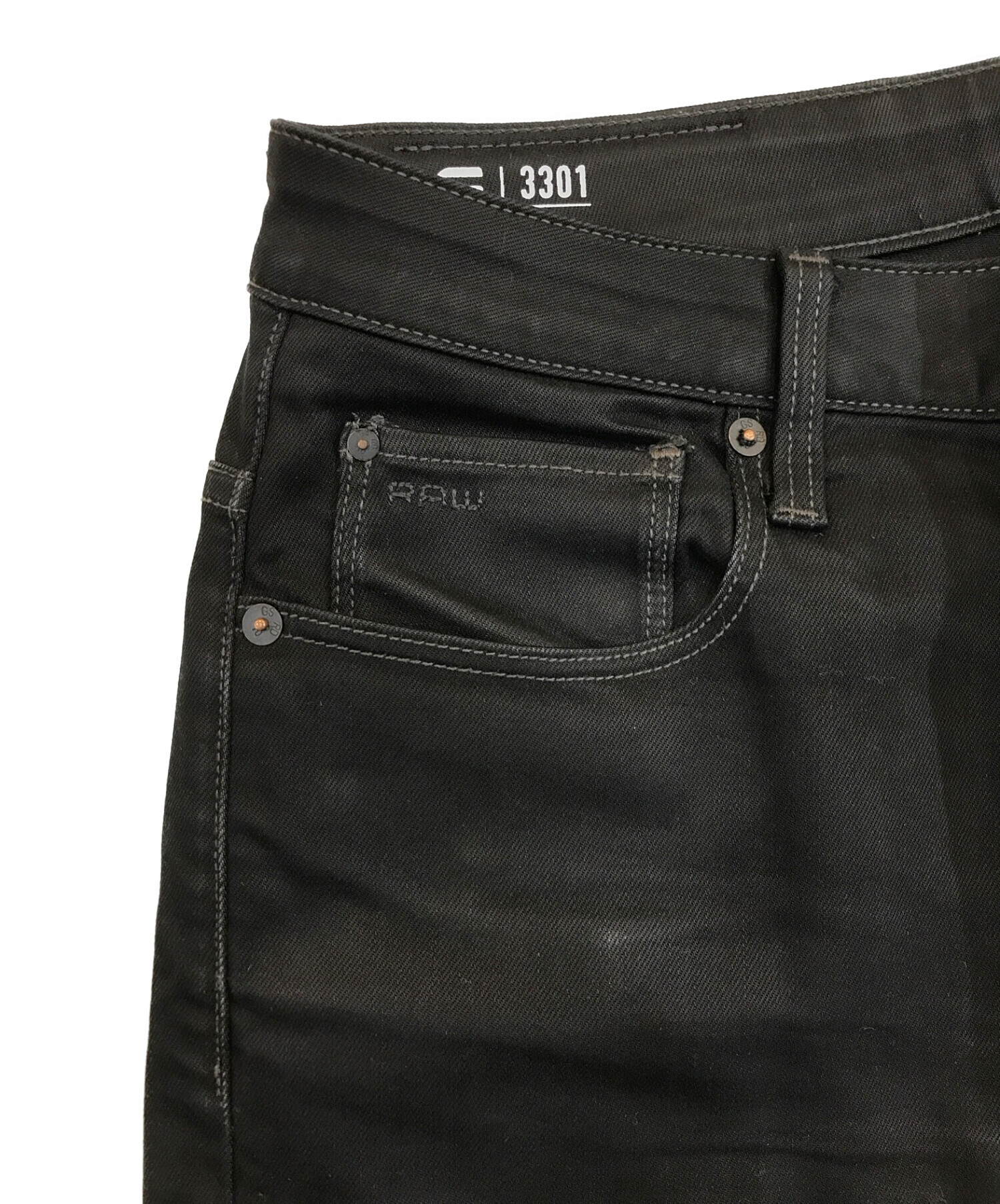 G-STAR RAW (ジースターロゥ) 3301 SLIMデニム ブラック サイズ:W31