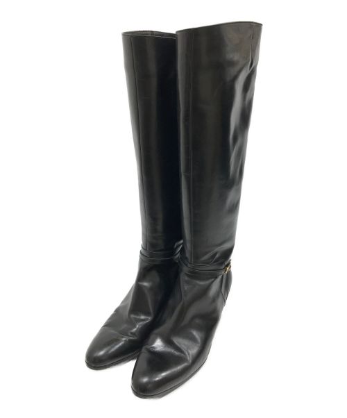 極美品Ferragamo ブーツ ヴァラサイドゴア 7 1/2C  ブラックヒール高さ03cm