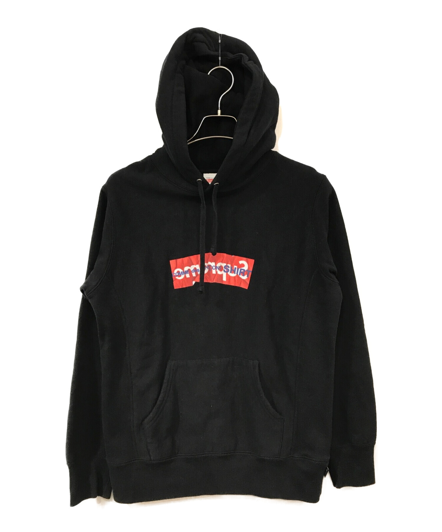 SUPREME (シュプリーム) COMME des GARCONS SHIRT (コムデギャルソンシャツ) Box Logo Hooded  Sweatshirt ブラック サイズ:Ｓ