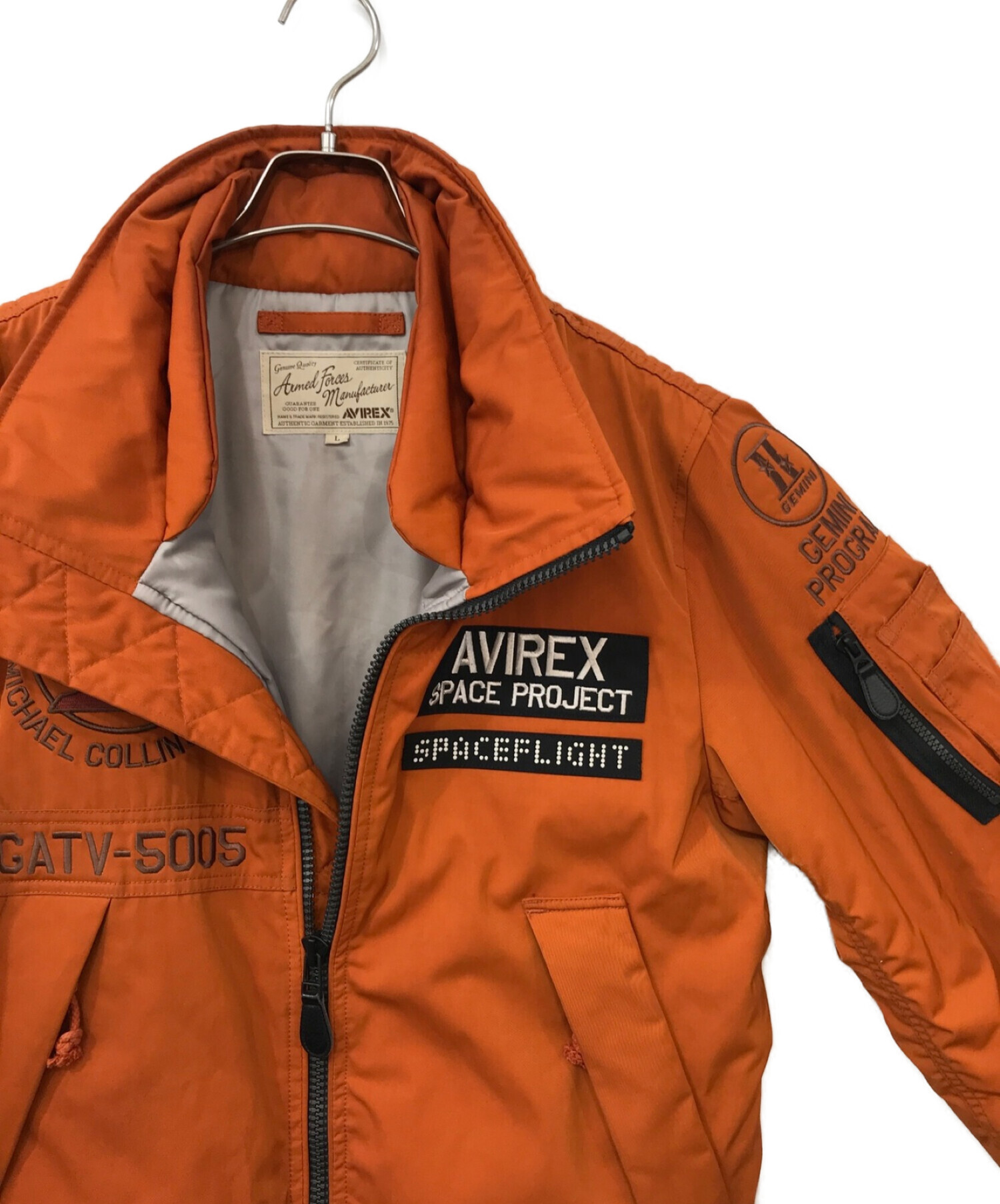AVIREX (アヴィレックス) 中綿フライトジャケット オレンジ サイズ:L