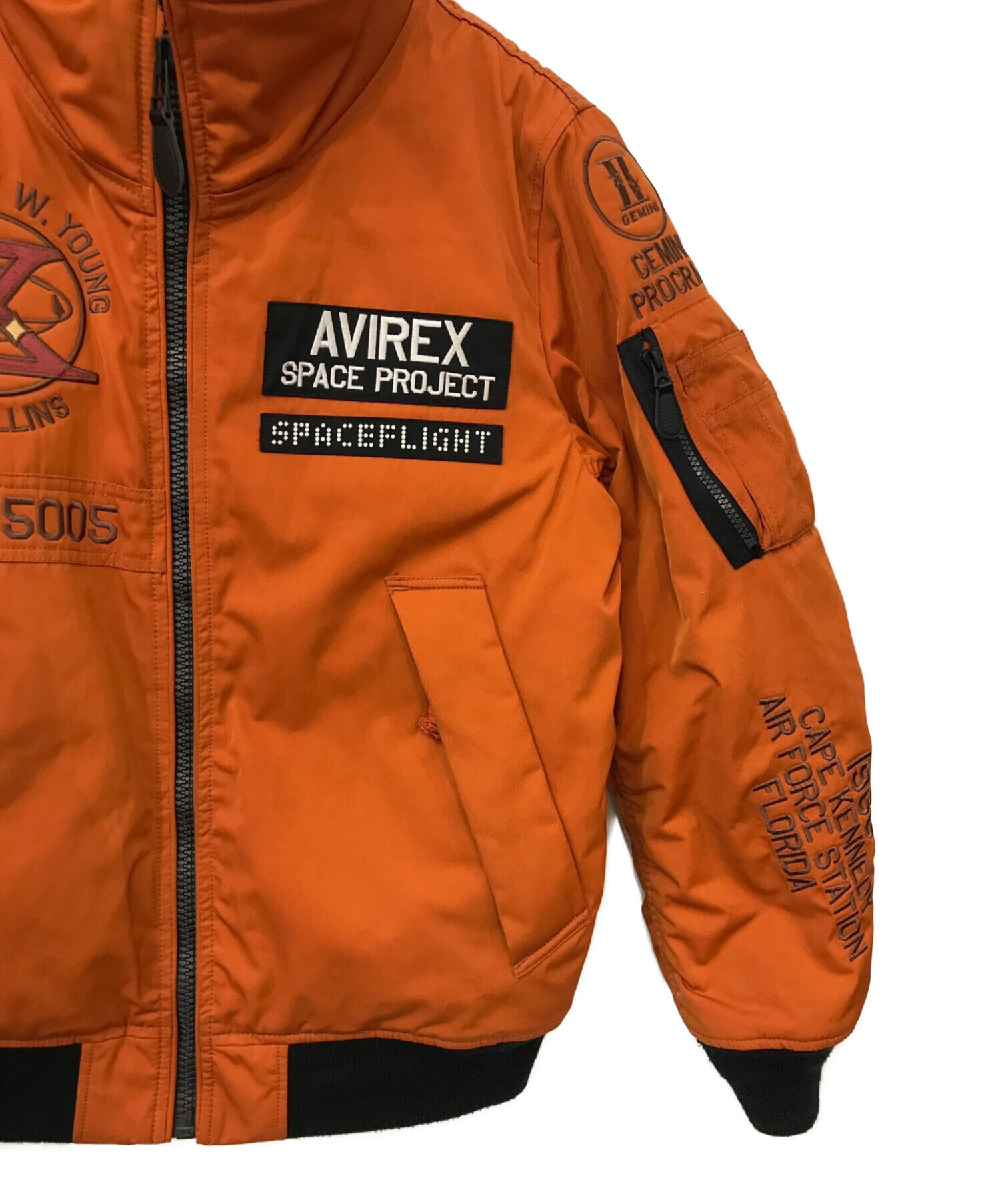 AVIREX (アヴィレックス) 中綿フライトジャケット オレンジ サイズ:L