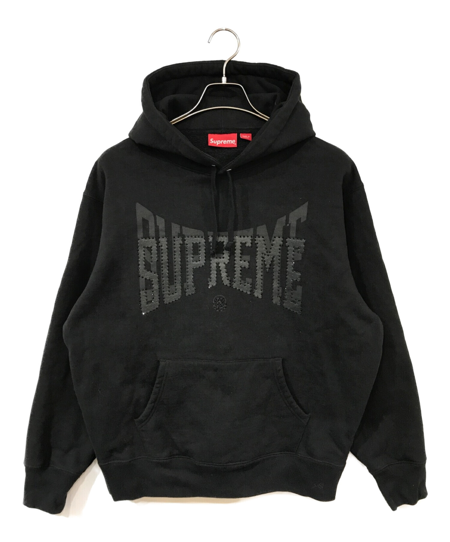 Supreme (シュプリーム) rhinestone shadow hooded sweatshirt ブラック サイズ:Medium